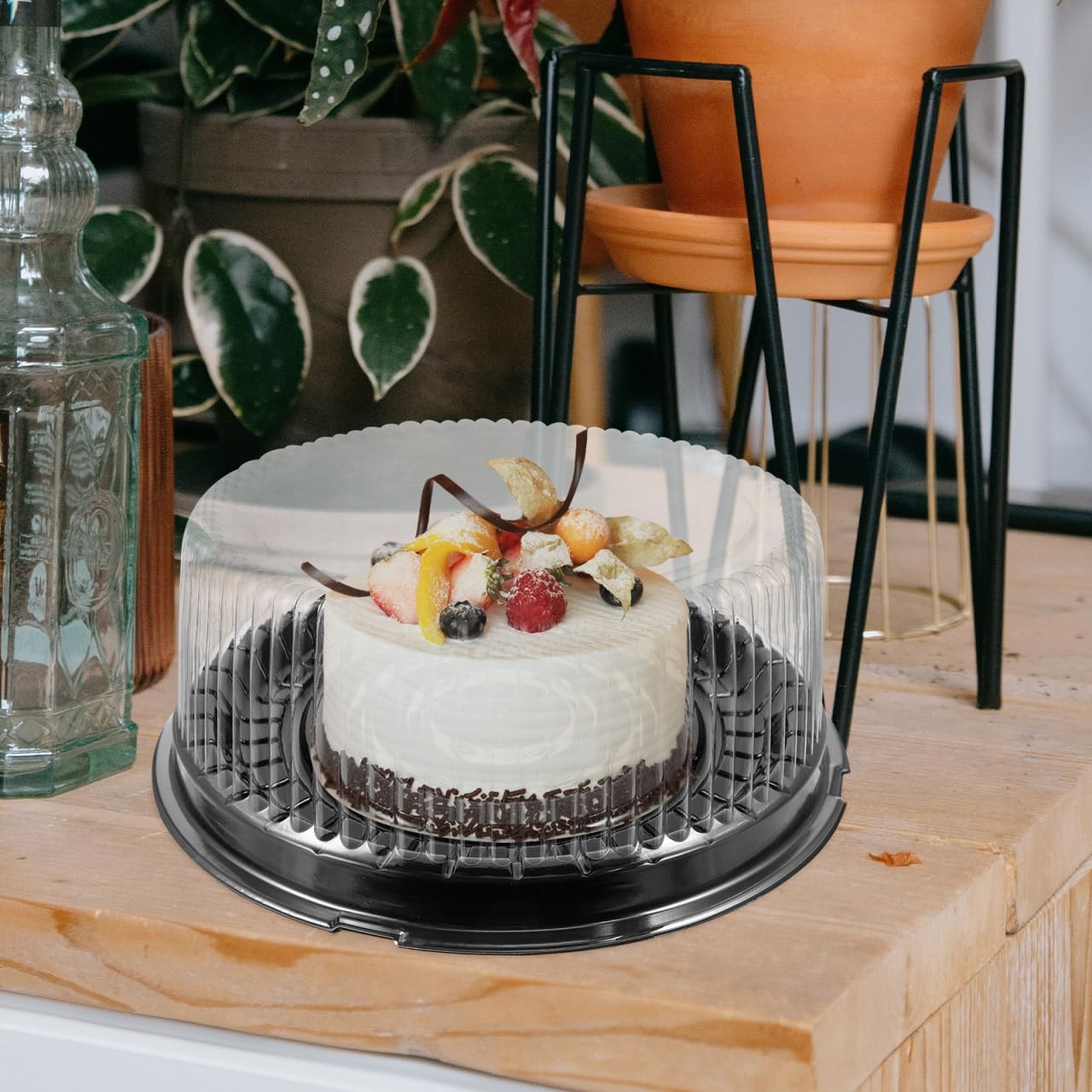 Clear Cake Packaging Boxes 9.64X9.64X3.54In Pet Plastic Cake Containers with …