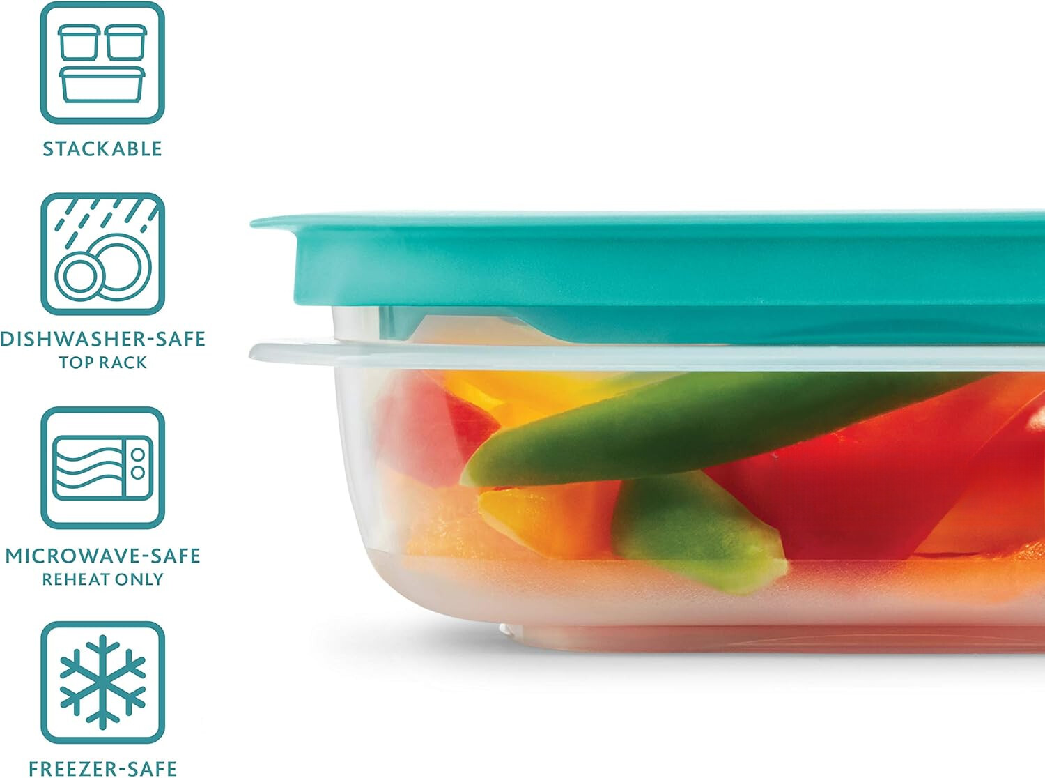 Food Storage Set with Push-On Leak-Proof Lids, Meal Prep Containers, 12-Pack