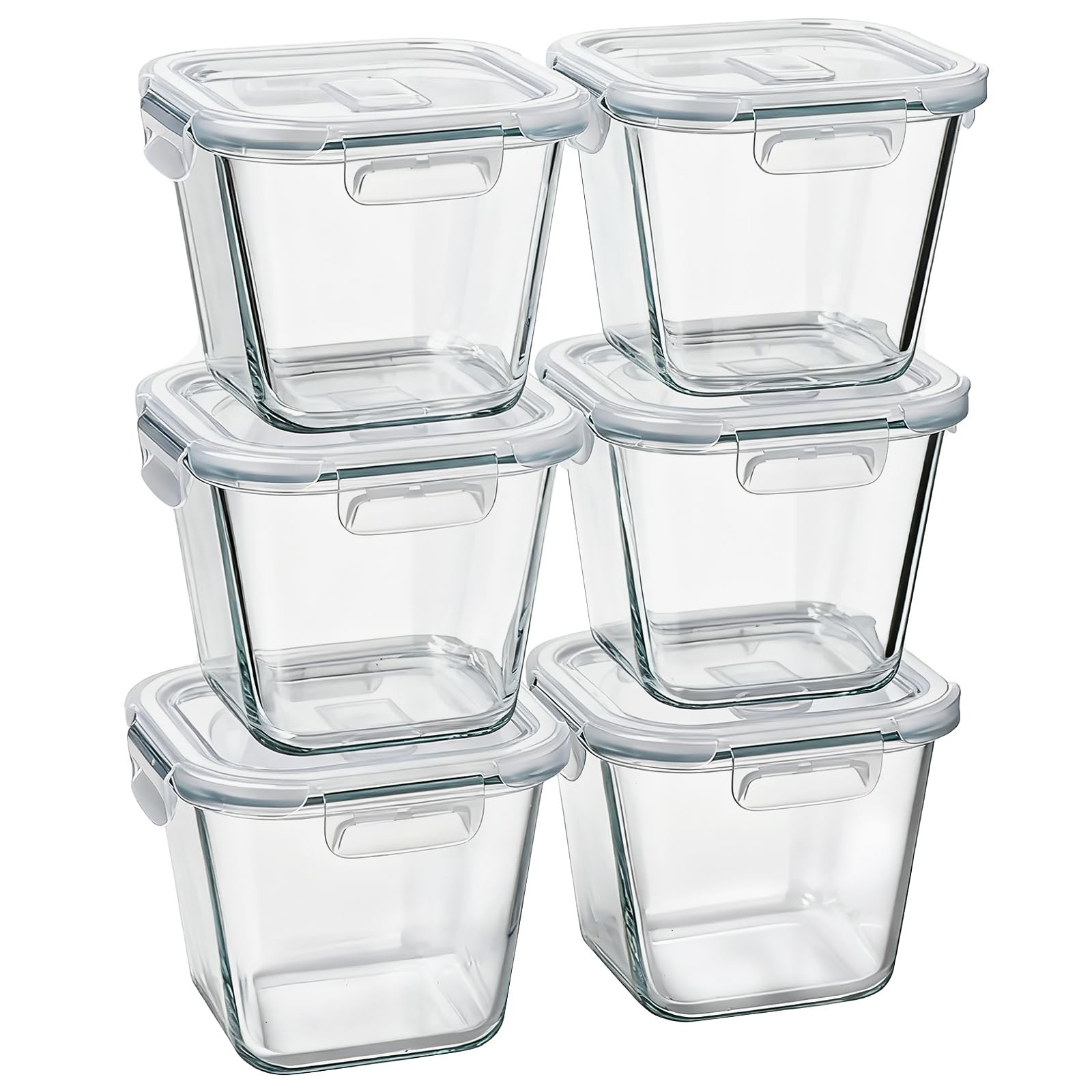 Glass Soup Containers with Lids 32 oz, 4 Cup Glass Storage Containers, Tall B…