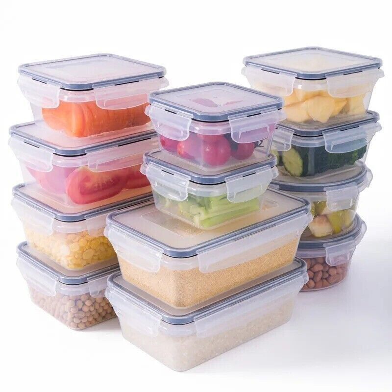 12pc Airtight Food Container Set Storage Lock Seal Lids Vent Leak Proof BPA-Free
