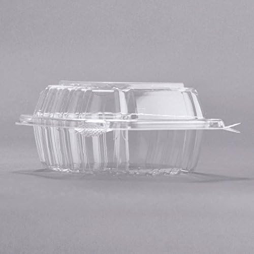 5-3/8″ x 5-1/4″ x 2-5/8″ Container Plastic Clear Hinged 500/Case