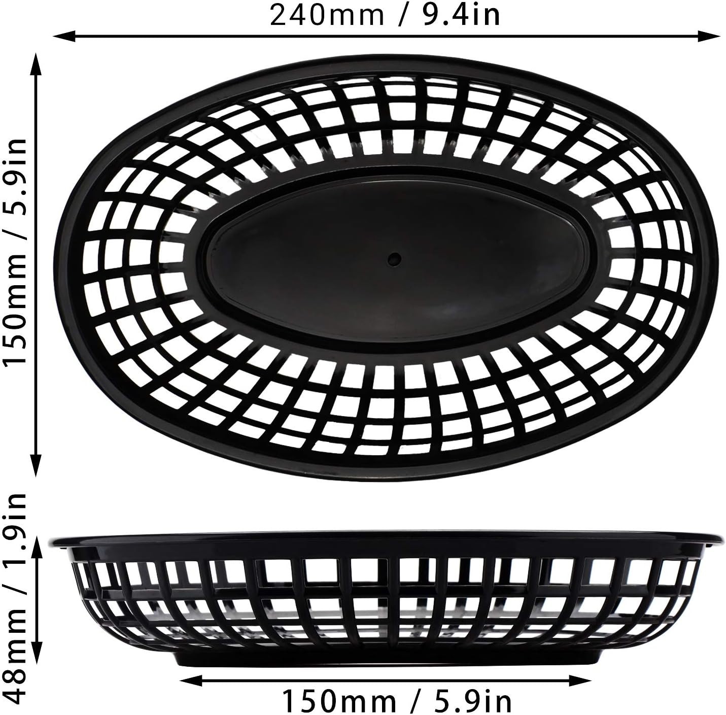Restaurant Supply Baskets, 36pcs Oval Food Trays 9.4″ x 5.9″
