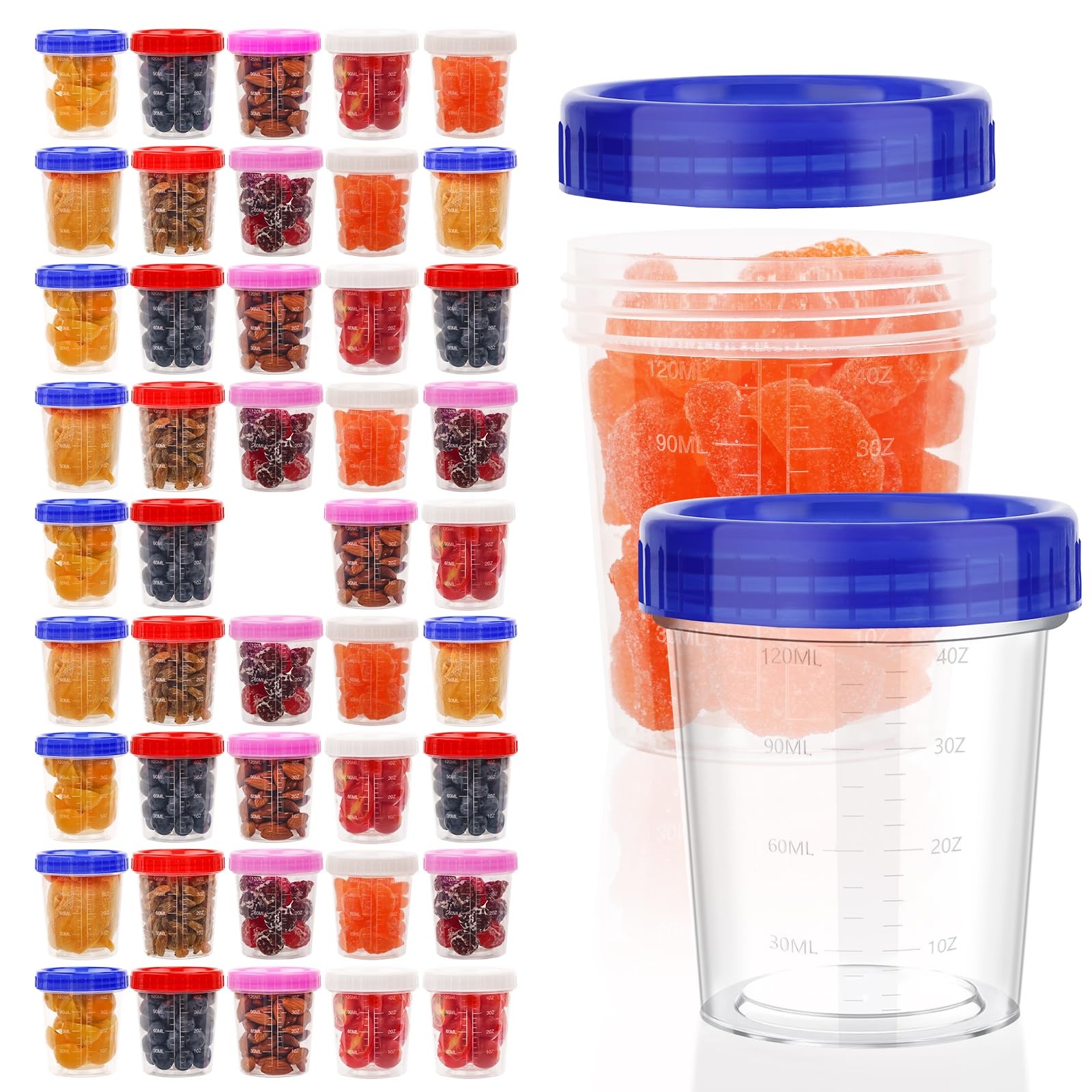 44 Pack 4 Oz Freezer Storage Containers with Lids, Soup Containers with Lids,…