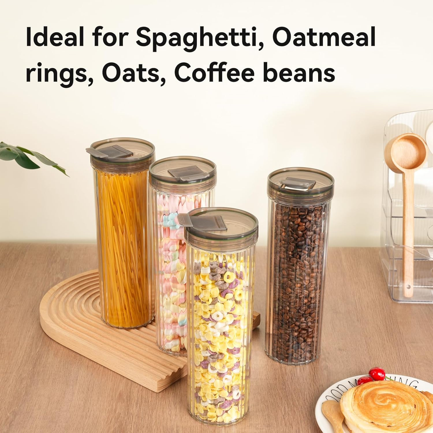 Tall Spaghetti Pasta Storage Container – 48oz Clear Pasta Holder Airtight Spaghe