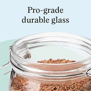 Set of 3 Glass Mason Jar with Airtight Lid 50 Ounces | Glass Storage Container