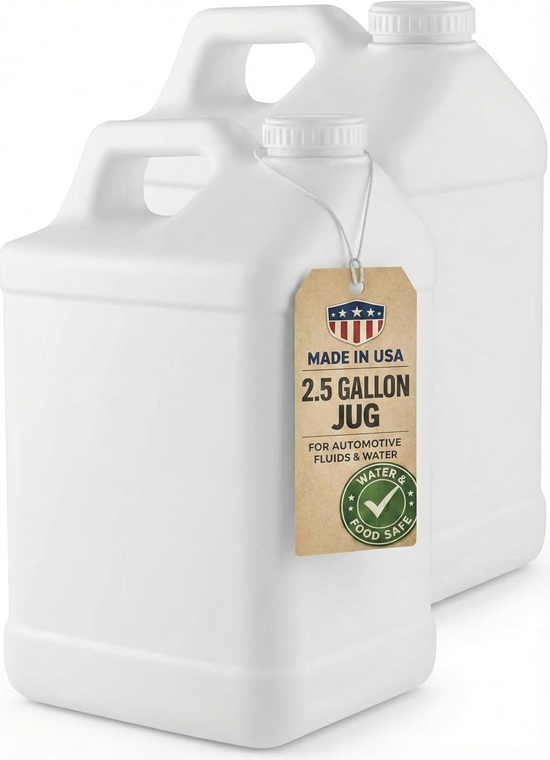 2.5 Gallon Jug W/ Lid White Opaque HDPE Plastic Jug Used Motor Oil Disposal