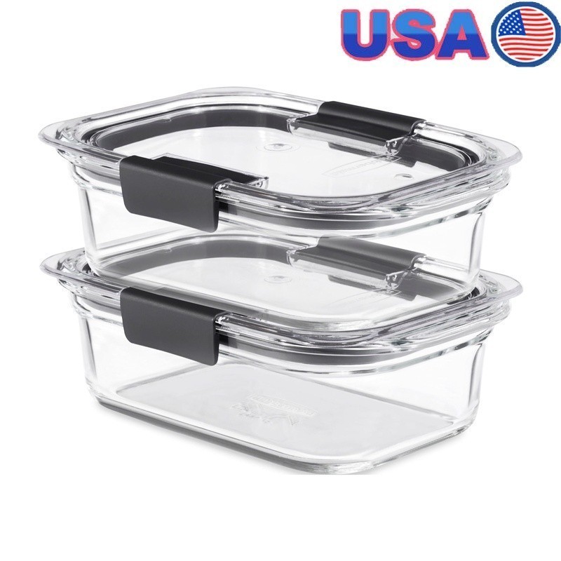Airtight Leakproof Glass Food Storage Containers Microwave Safe Set of 2 3.2 Cup