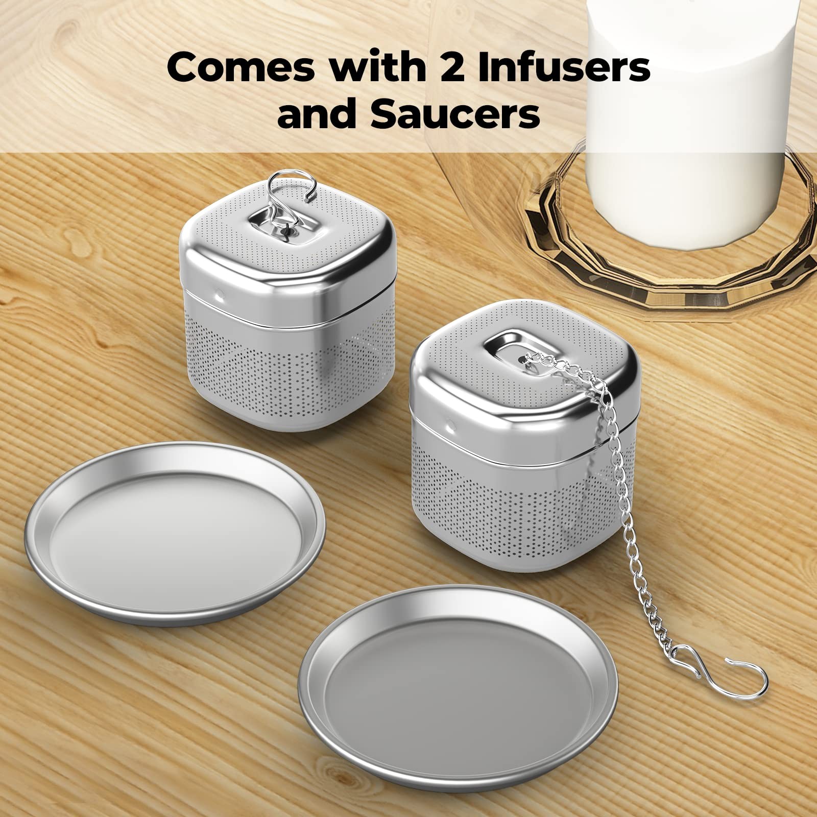 Only Available for The Next 72 Hours Bundle 1 Pack Large Tea Infuser Silver