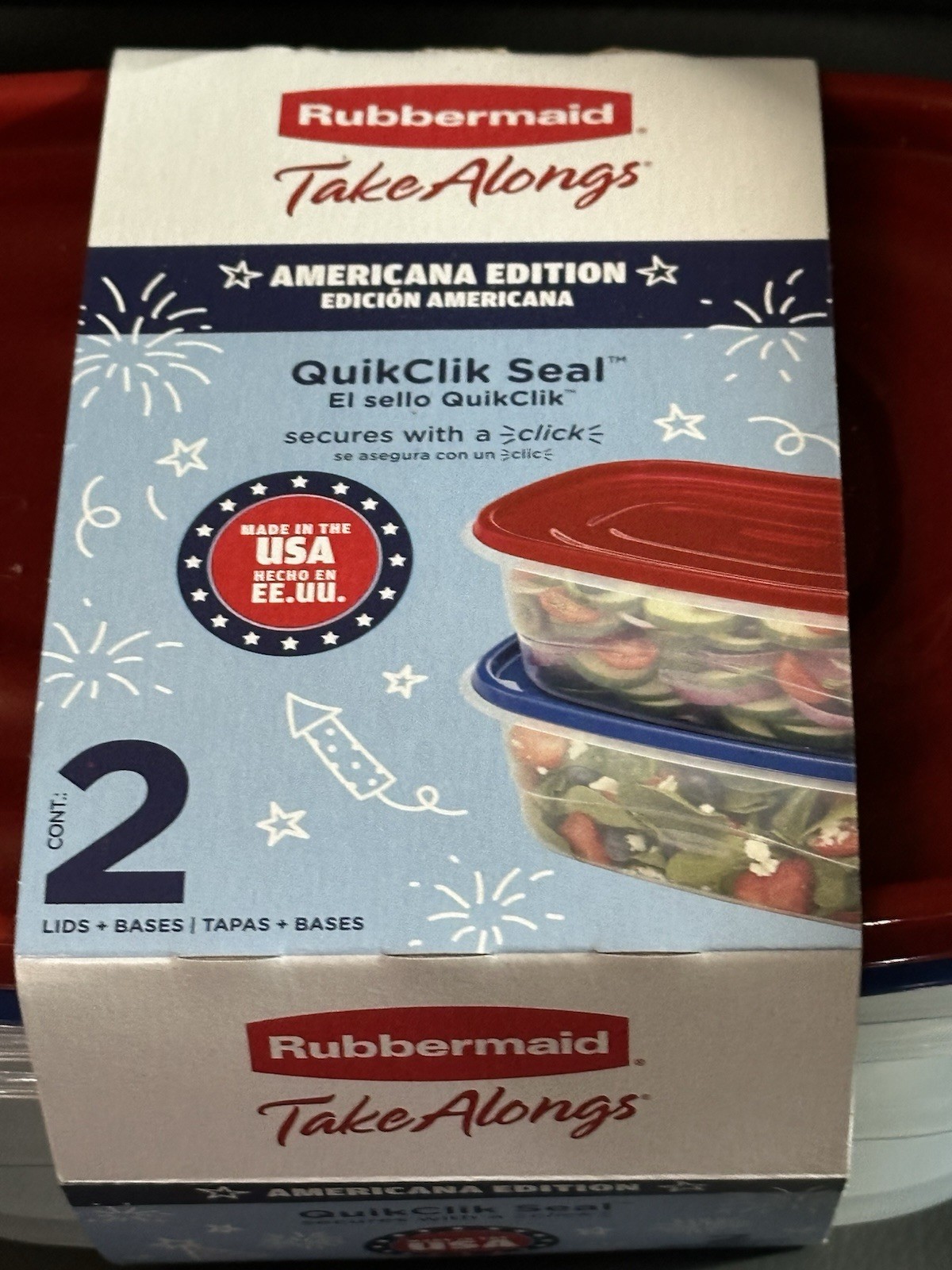 Rubbermaid TakeAlongs 2-Pack *AMERICANA EDITION* 8-Cup Containers