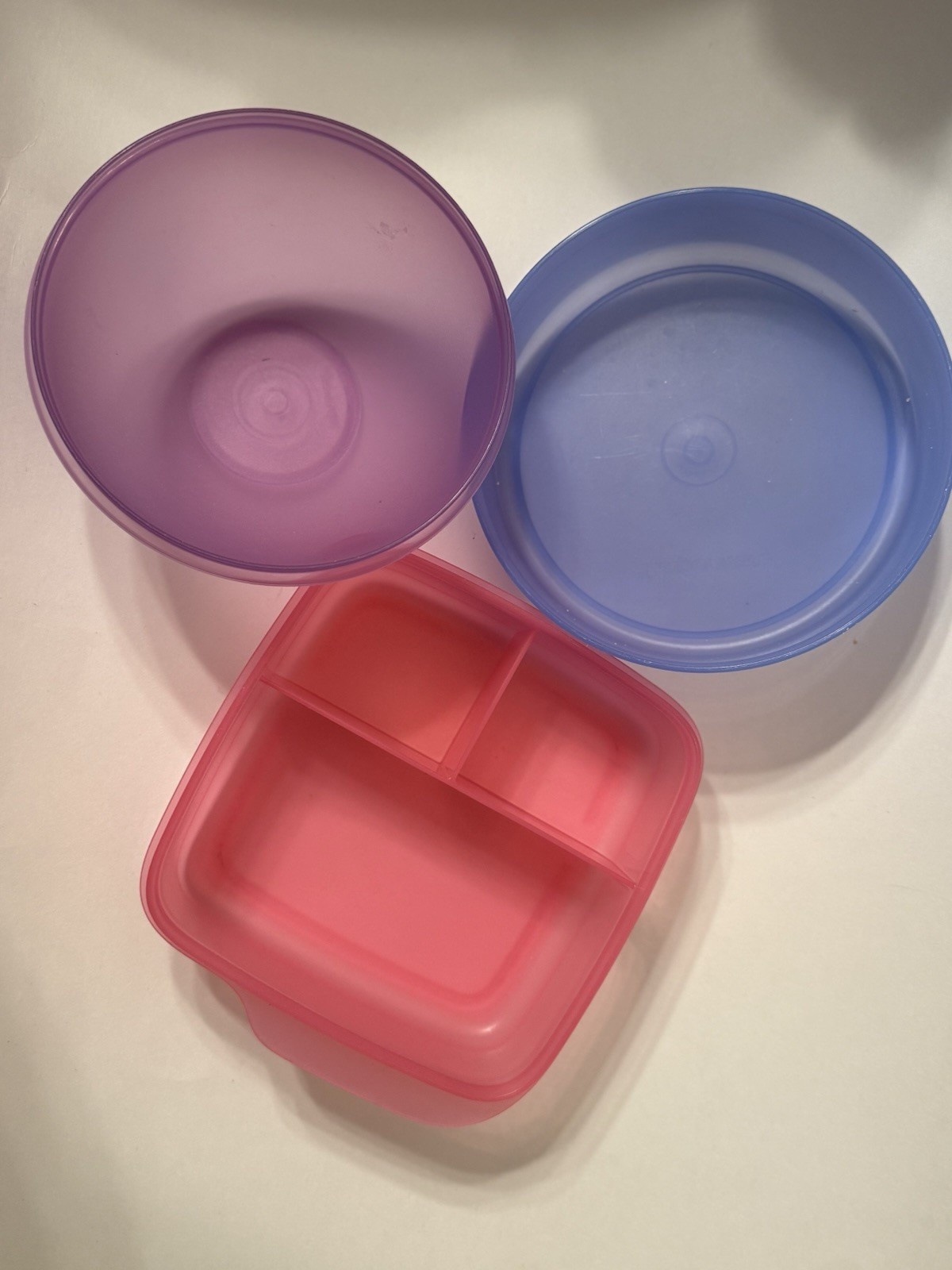 Tupperware Modular Bowls Set Of 3 Kitchen Food Storage Fridge Purple Pink