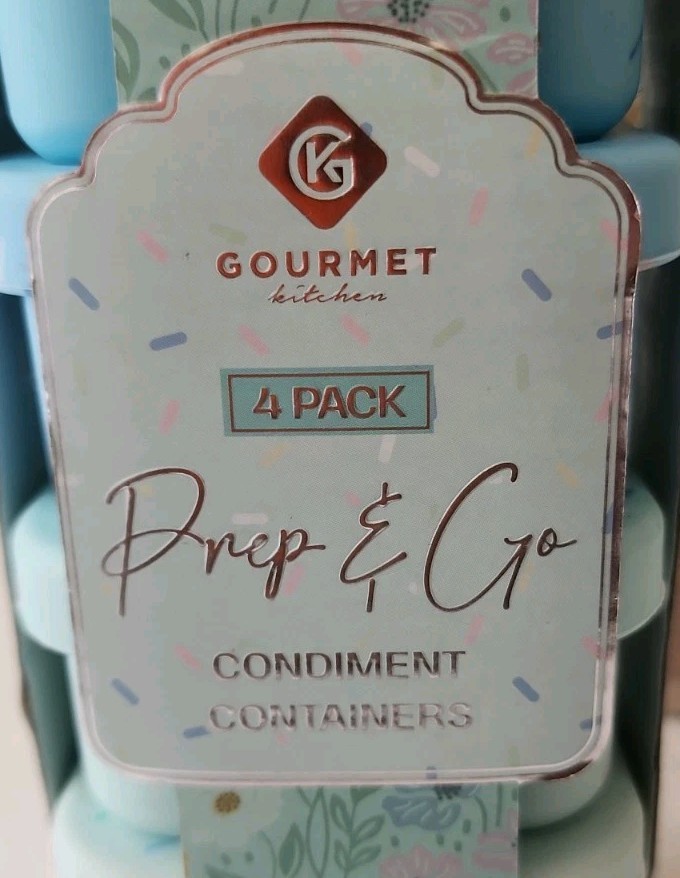 2 NEW Sets of 4 Gourmet Kitchen Reusable Prep & Go Condiment Containers