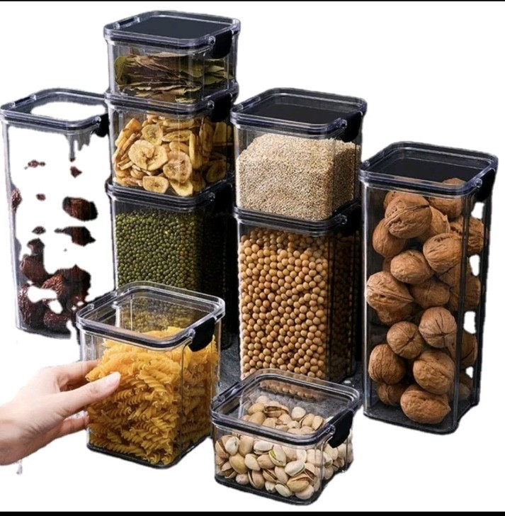7PC, Storage Container VarietyPET PP Stackable Transparent Sealed Dry &LeakProof