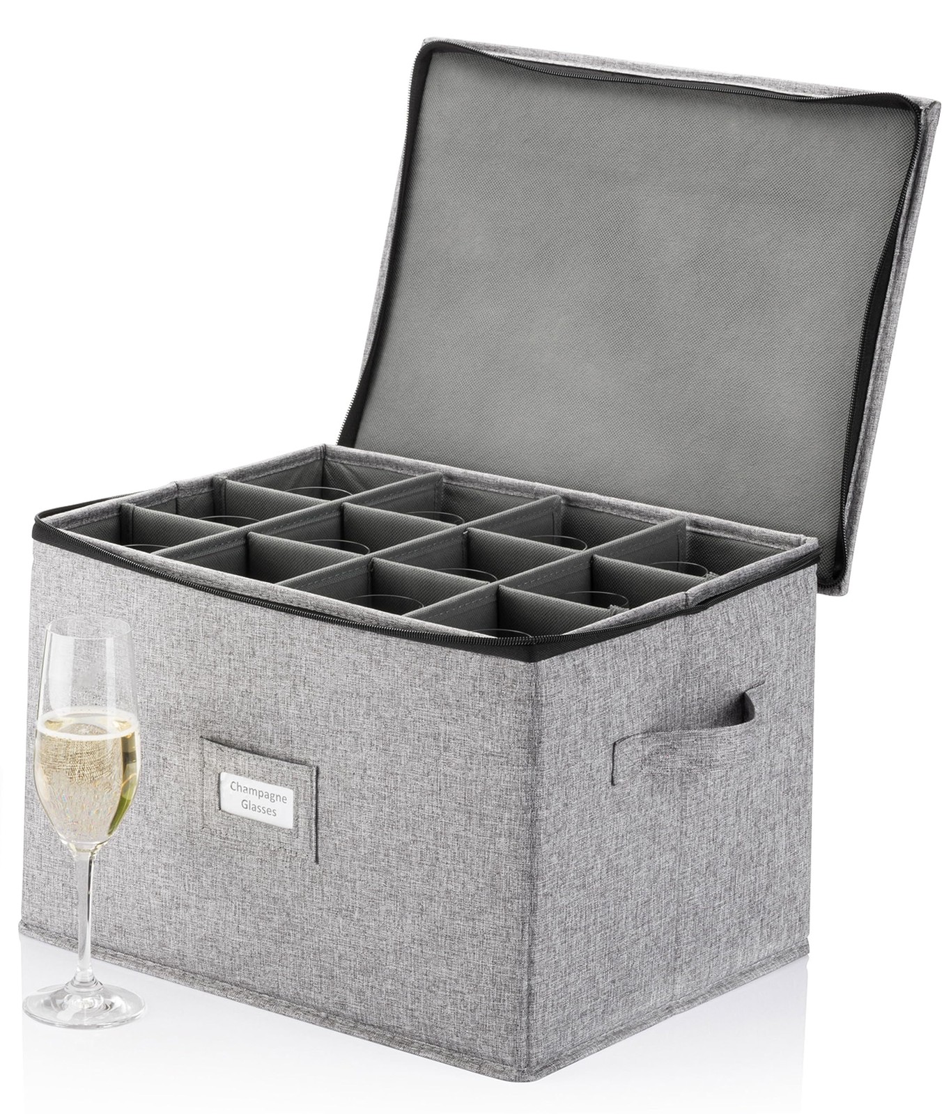 Caja para guardar copas de vino con separadores Contenedores guardar cristalería