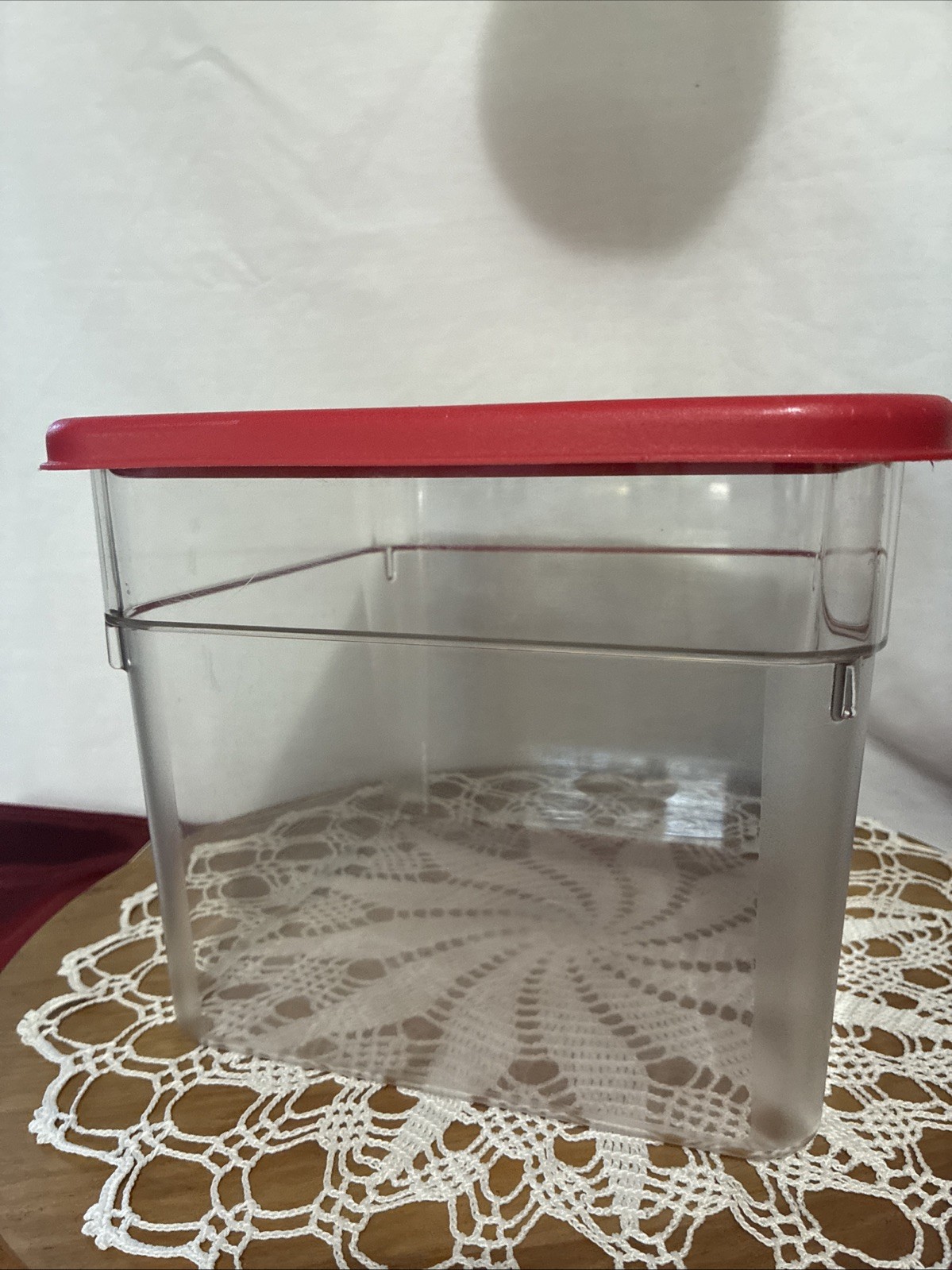 6 Qt Food Storage Container Cambridge Red Lid Graduations For Easy Measurements