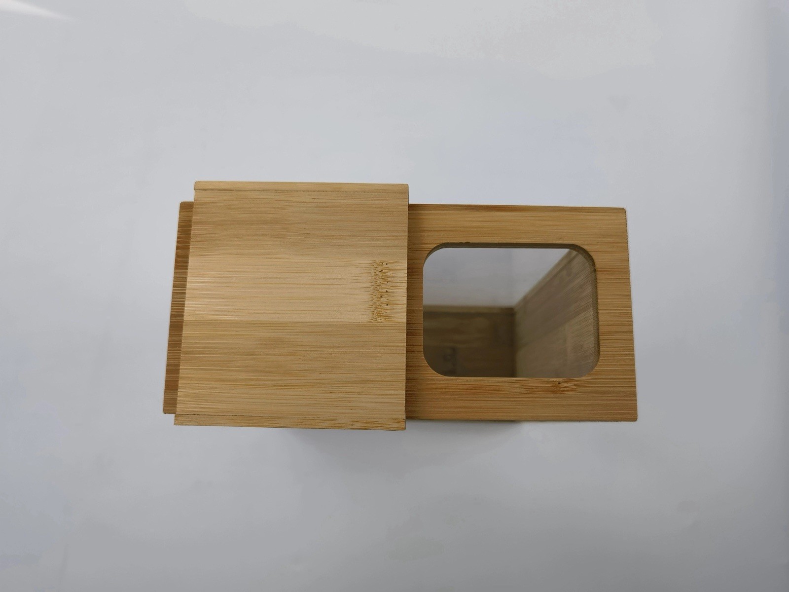 INCOM Bamboo Food Storage Container Sliding Lid Clear Pantry Box Rice Beans