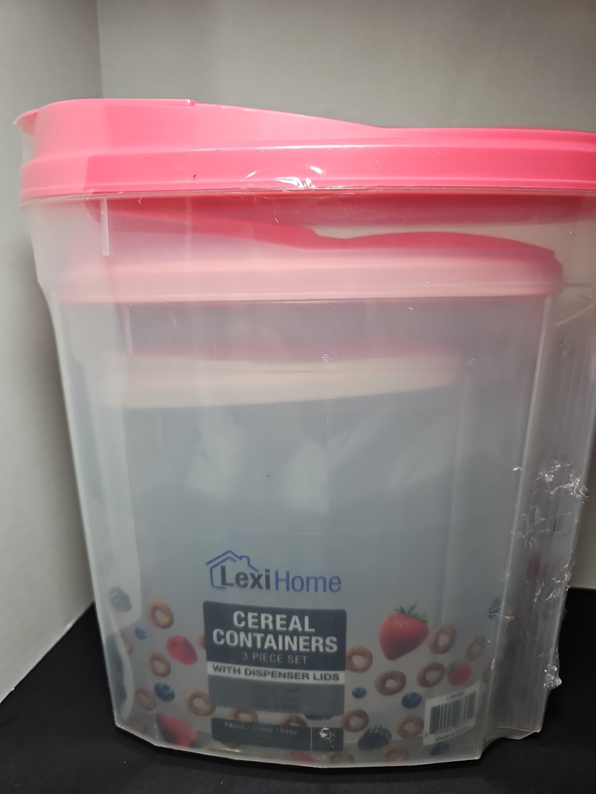 LexiHome Cereal Container Set with Dispenser Lids Three Piece Set BPA Free