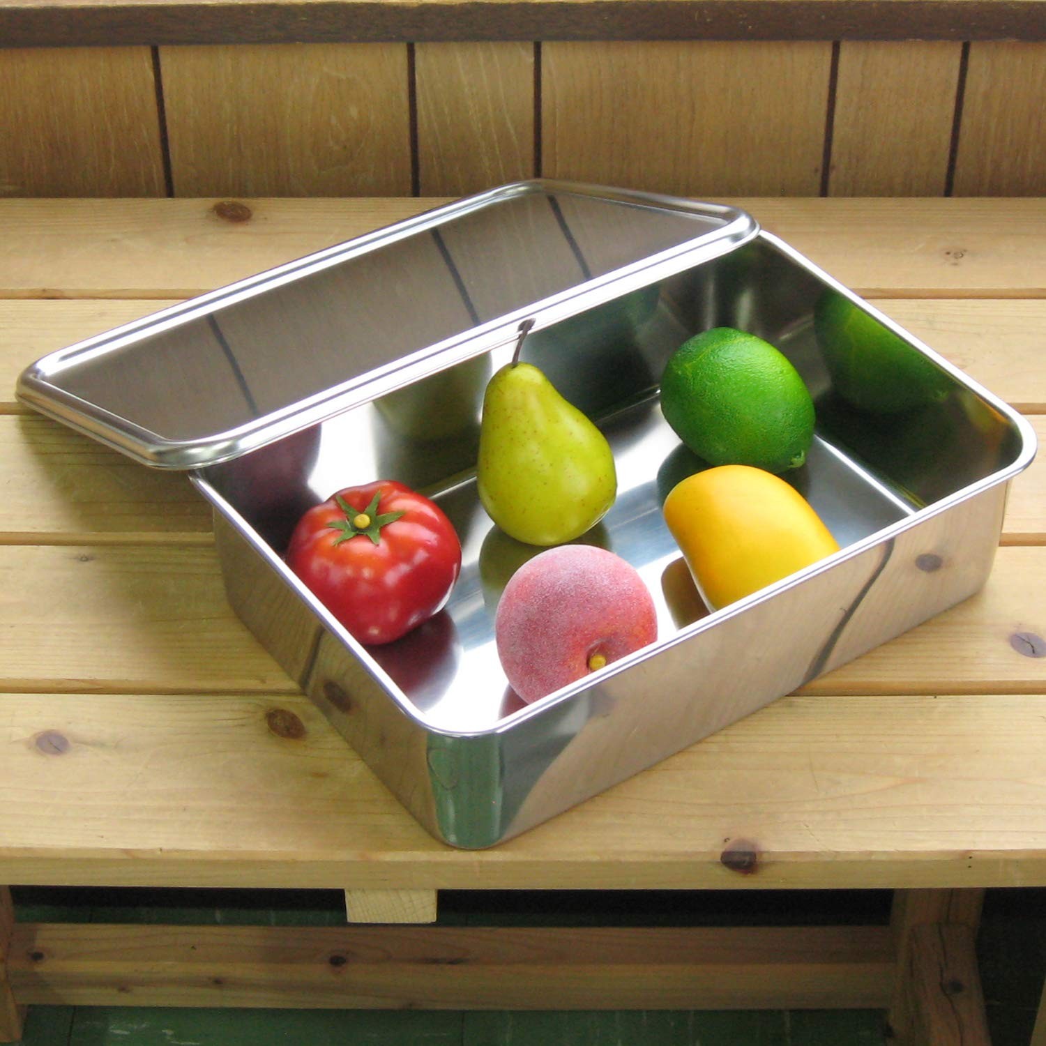 Tsubame-Sanjo Deep Type Container Set, 34.3cm, with Lid, Rectangular Storage Con