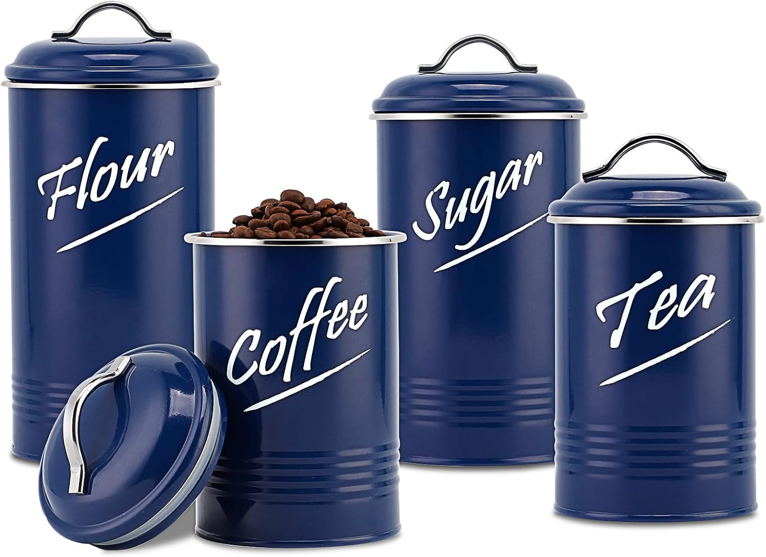 Kitchen Canister Sets for Countertop Food Storage Containers: Stainless Steel wi