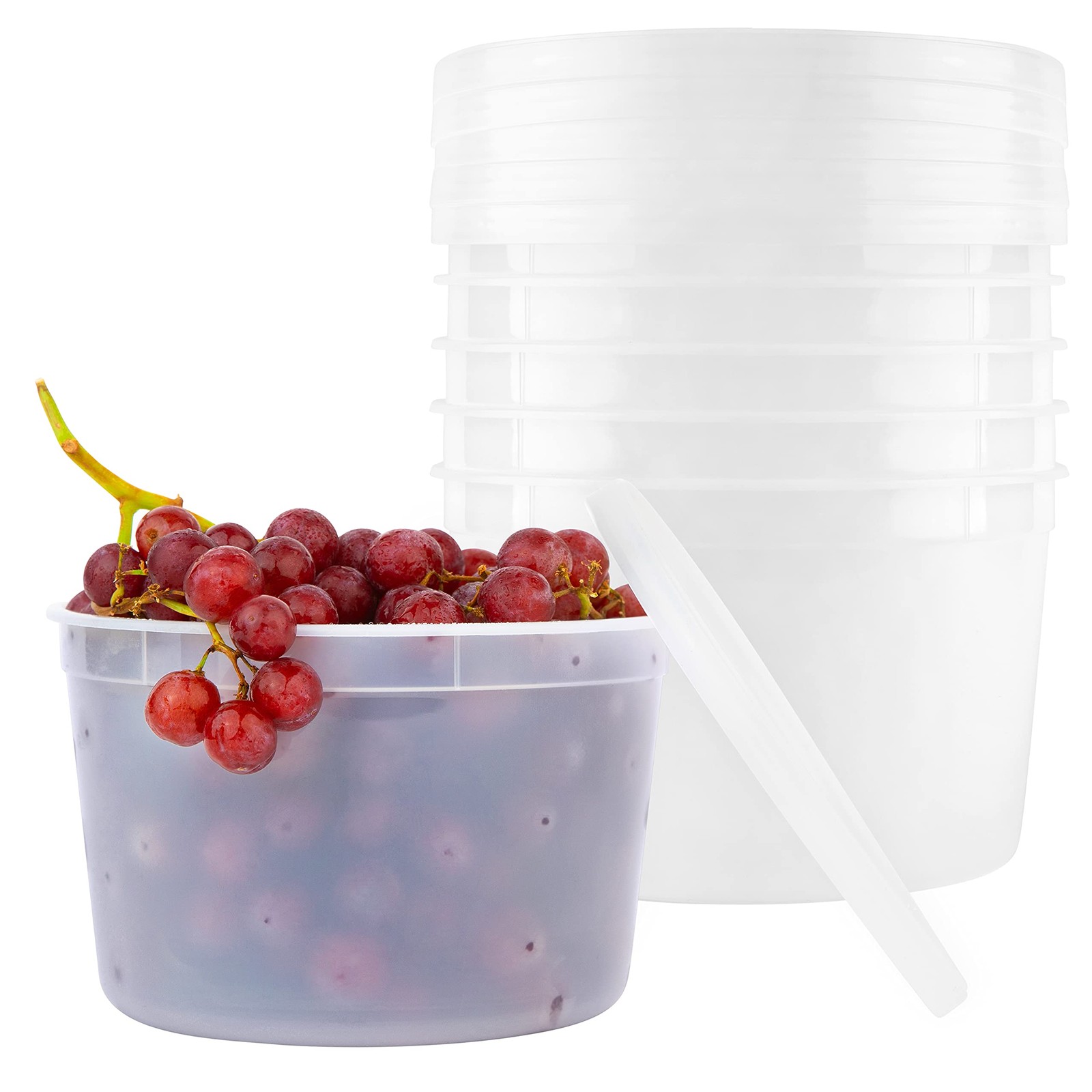 [12 Sets – 64 oz.] Plastic Deli Food Storage Containers with Airtight Leak Pr…