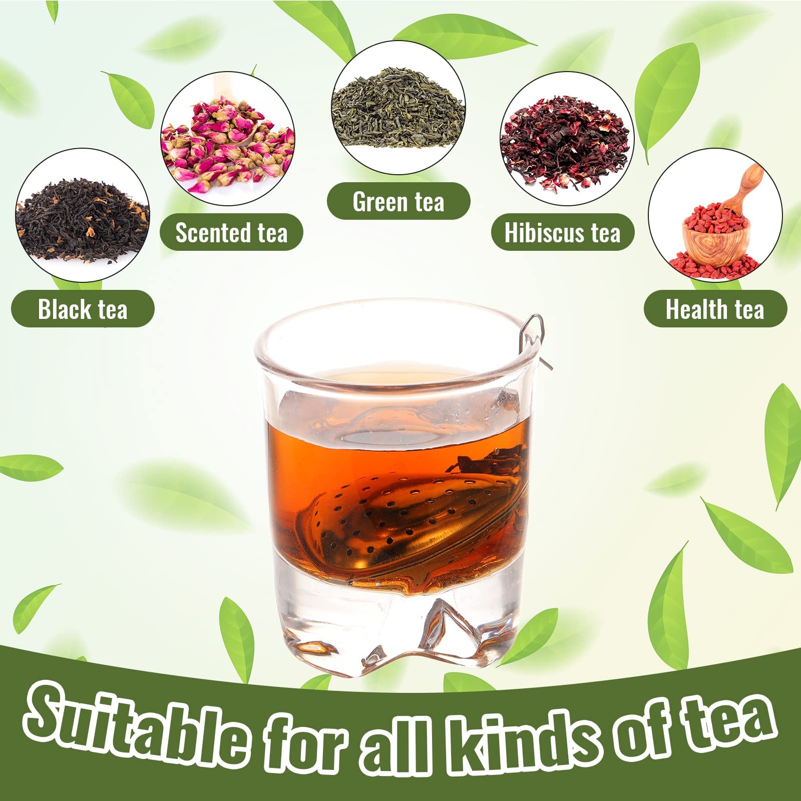 Sumind 25 Pcs Heart Tea Strainer Stainless 2 x 1.6 inches (L x W), Silver