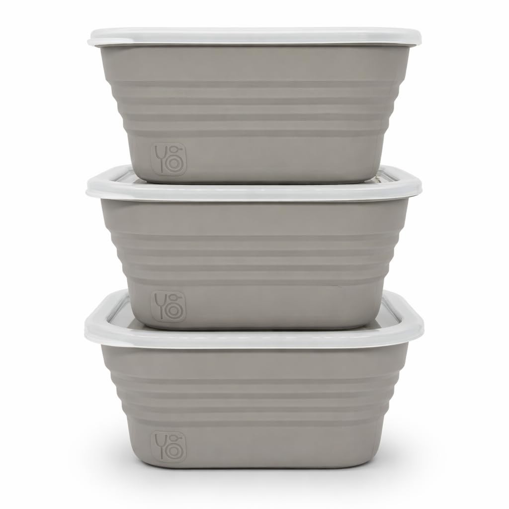 Pizza Dough Proofing Box Set of 3, Collapsible Dough Bowl Containers with Air…