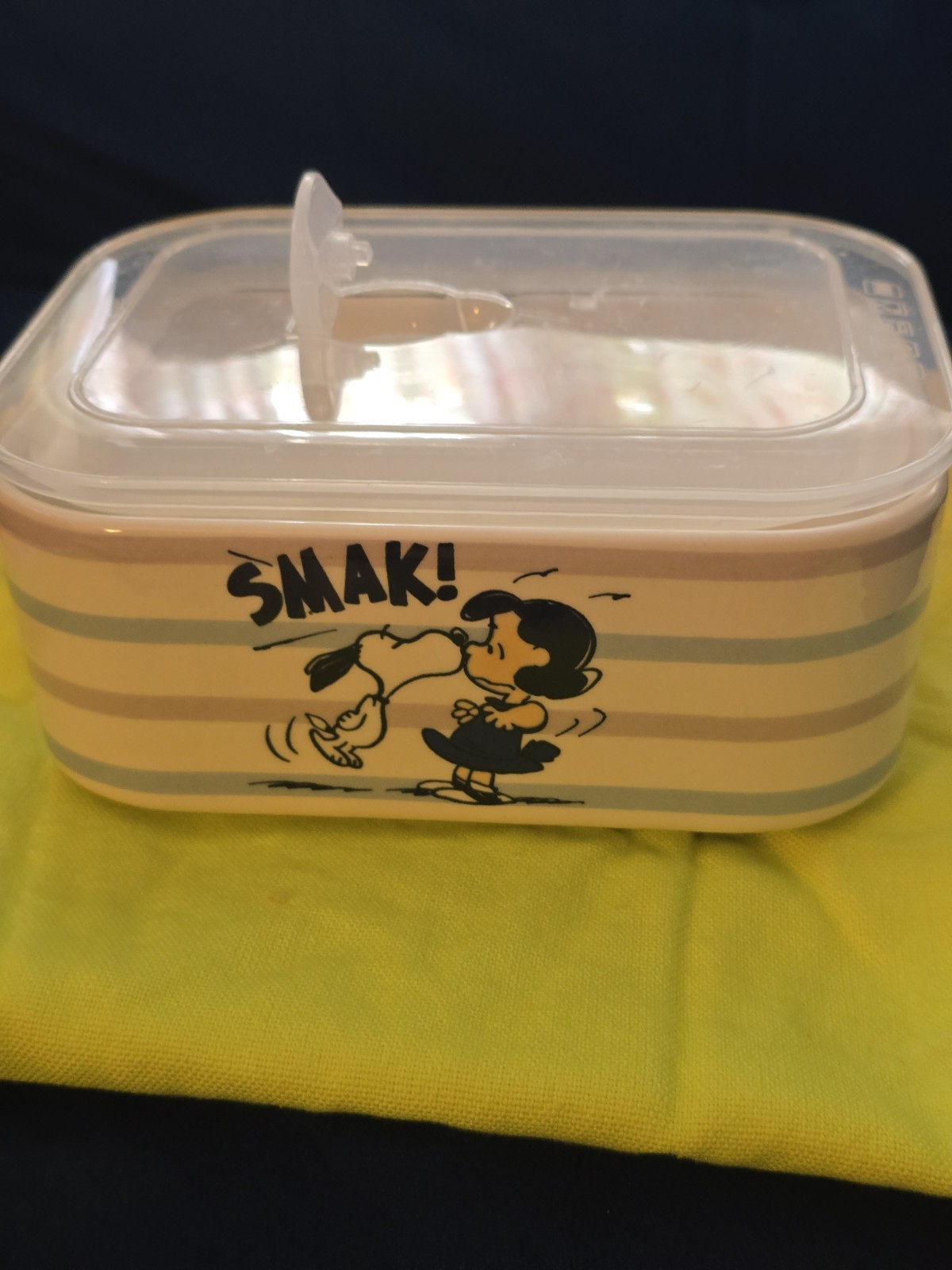 Gibson Homewares Peanuts Snoopy Woodstock 1 qt Ceramic vented Lid Container