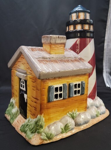 Cookie Jar Lighthouse Beach Home Nautical Kitchen Decor Storage Canister Gibson