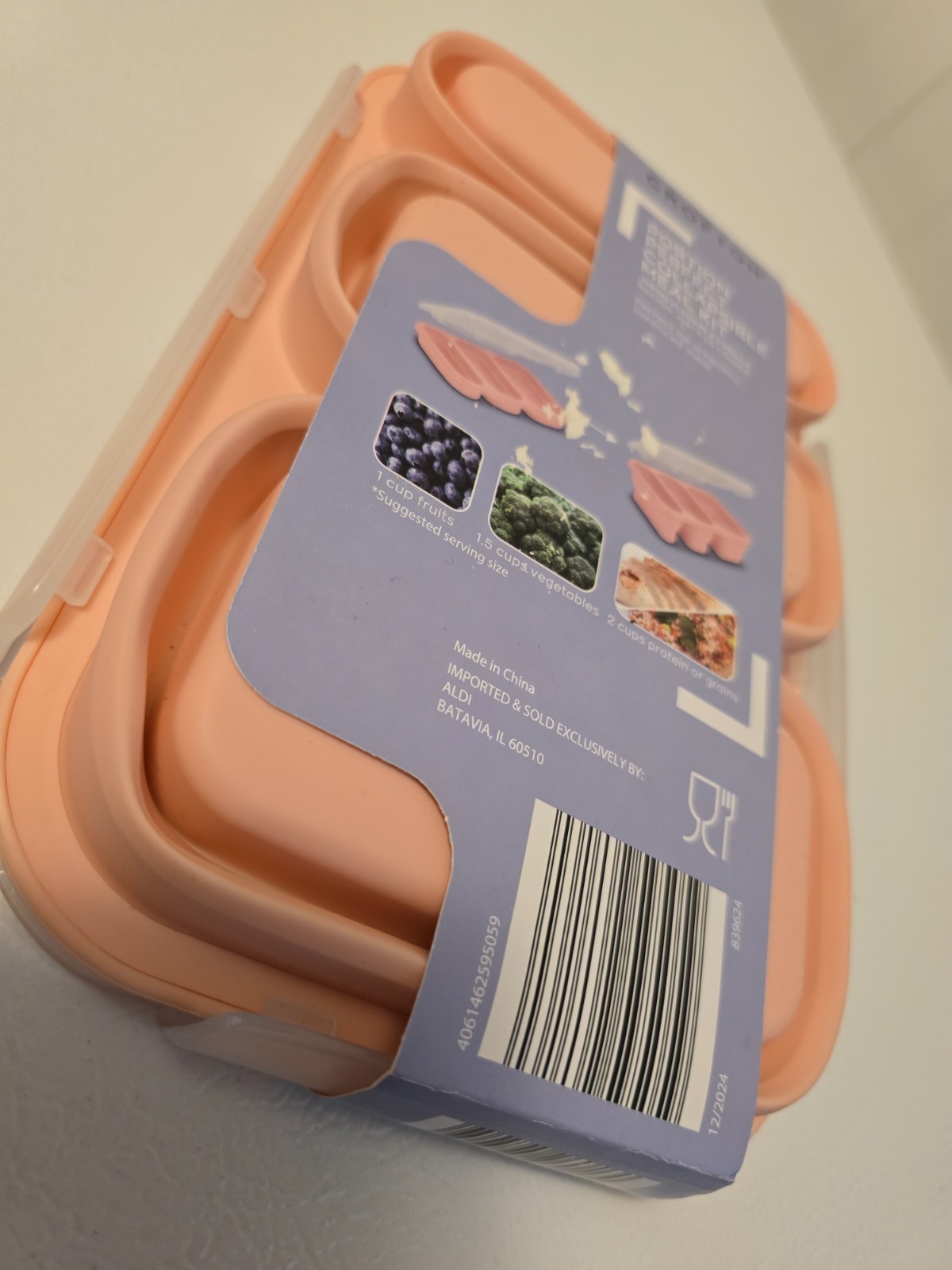 CROFTON PORTION PERFECT COLLAPSIBLE MEAL KIT PINK 3 SECTIONS – NEW
