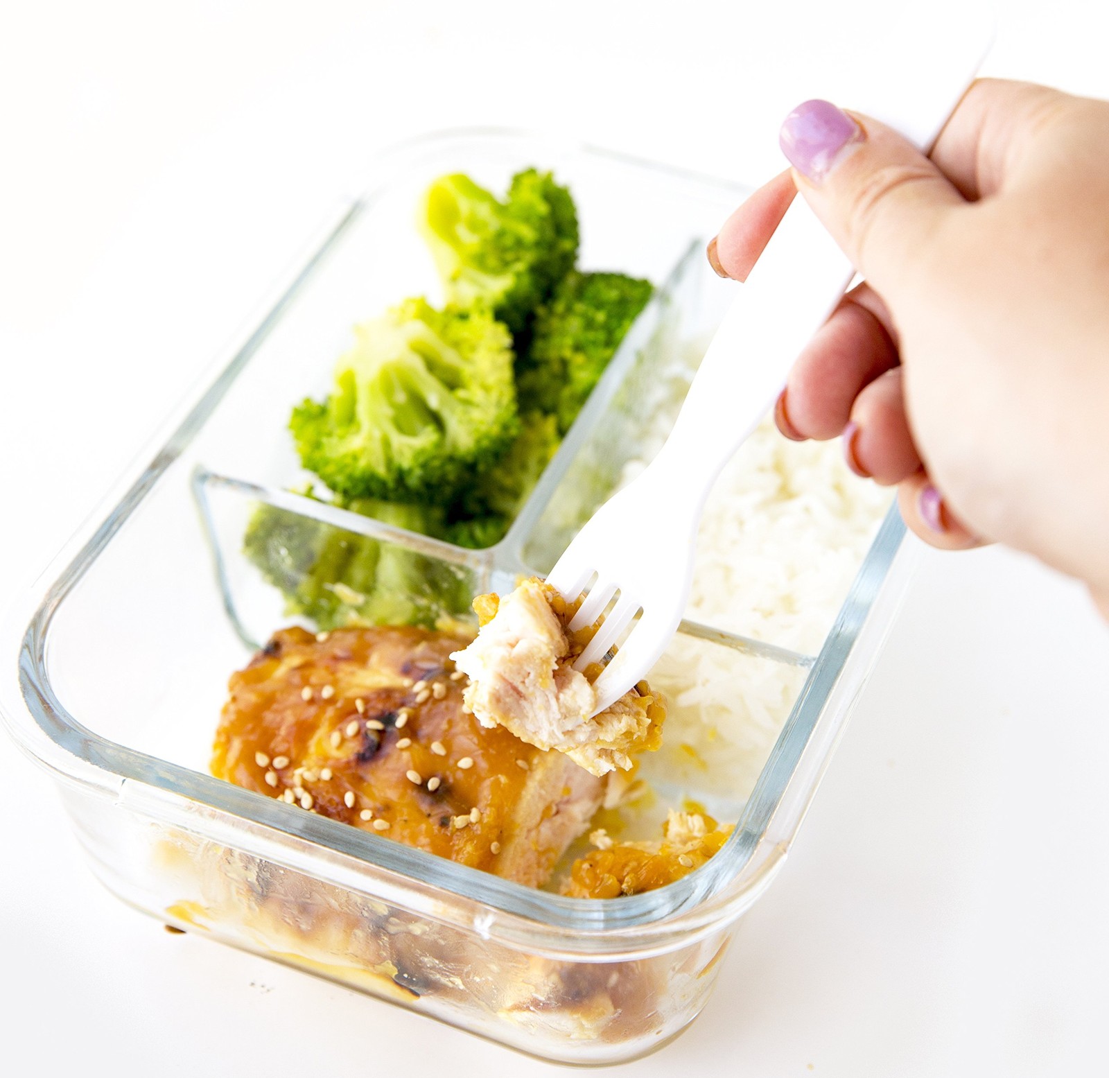 Glass Meal Prep Containers – 4-Pack 35 Oz. 3 Compartment Bento Box Lunch Cont…
