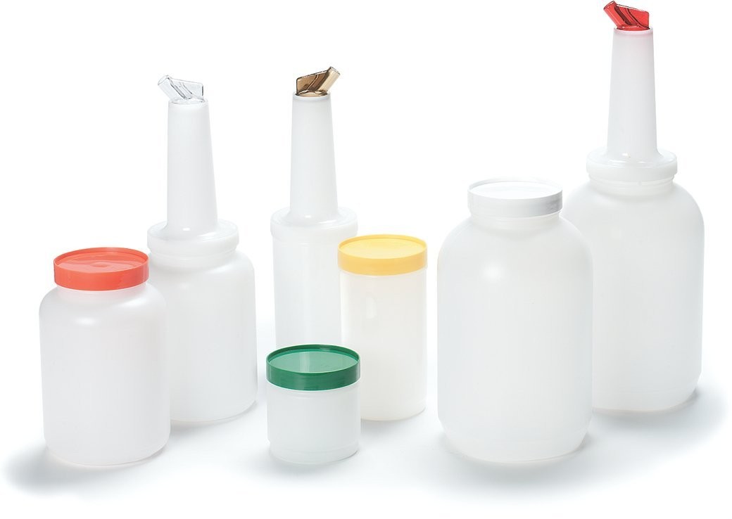Stor N’ Pour Half Gallon Containers 6 Pack with Assorted Lids for Bar
