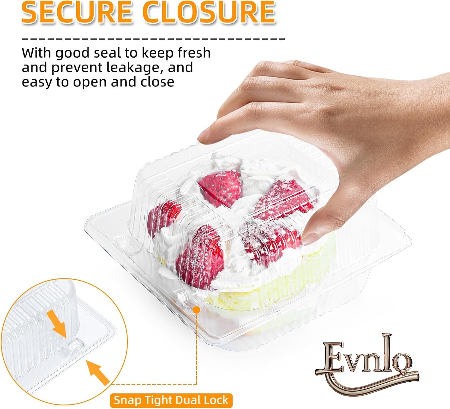 50 Count Clear Plastic Containers with Lids for Food, Thickened Disposable