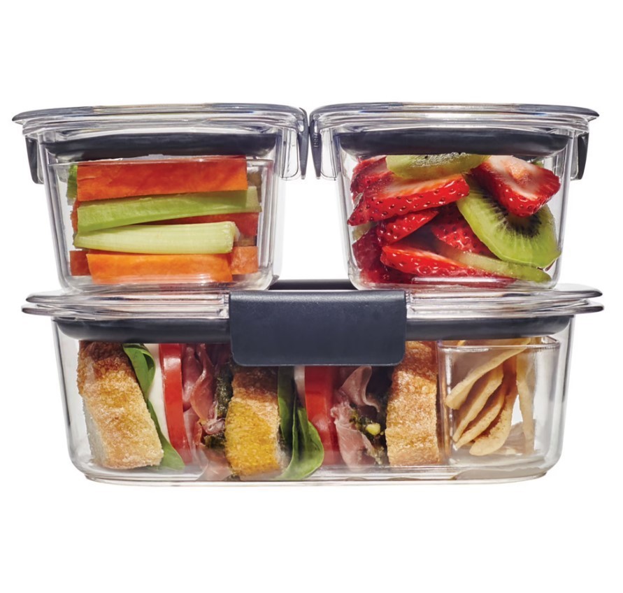 Brilliance Glass Food Storage set of 3 containers 6 total pieces, BPA-Free