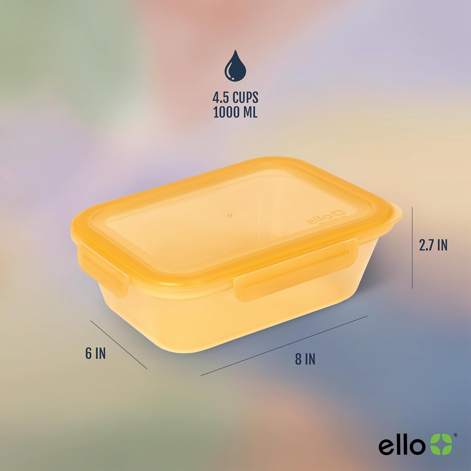 Ello Snap & Nest 10-Piece 4.5 Cup Plastic Meal Prep Set, Reusable Food Container