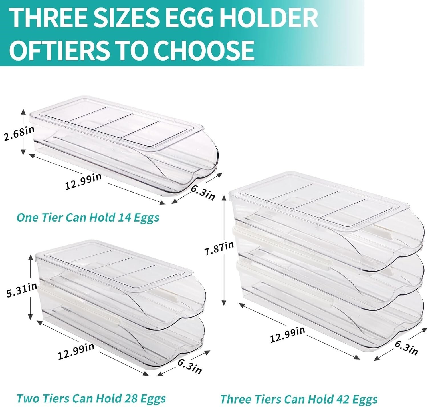 Soporte Para Huevos Para Frigorífico Recipiente Para Huevos Que 3 Niveles NUEVO.