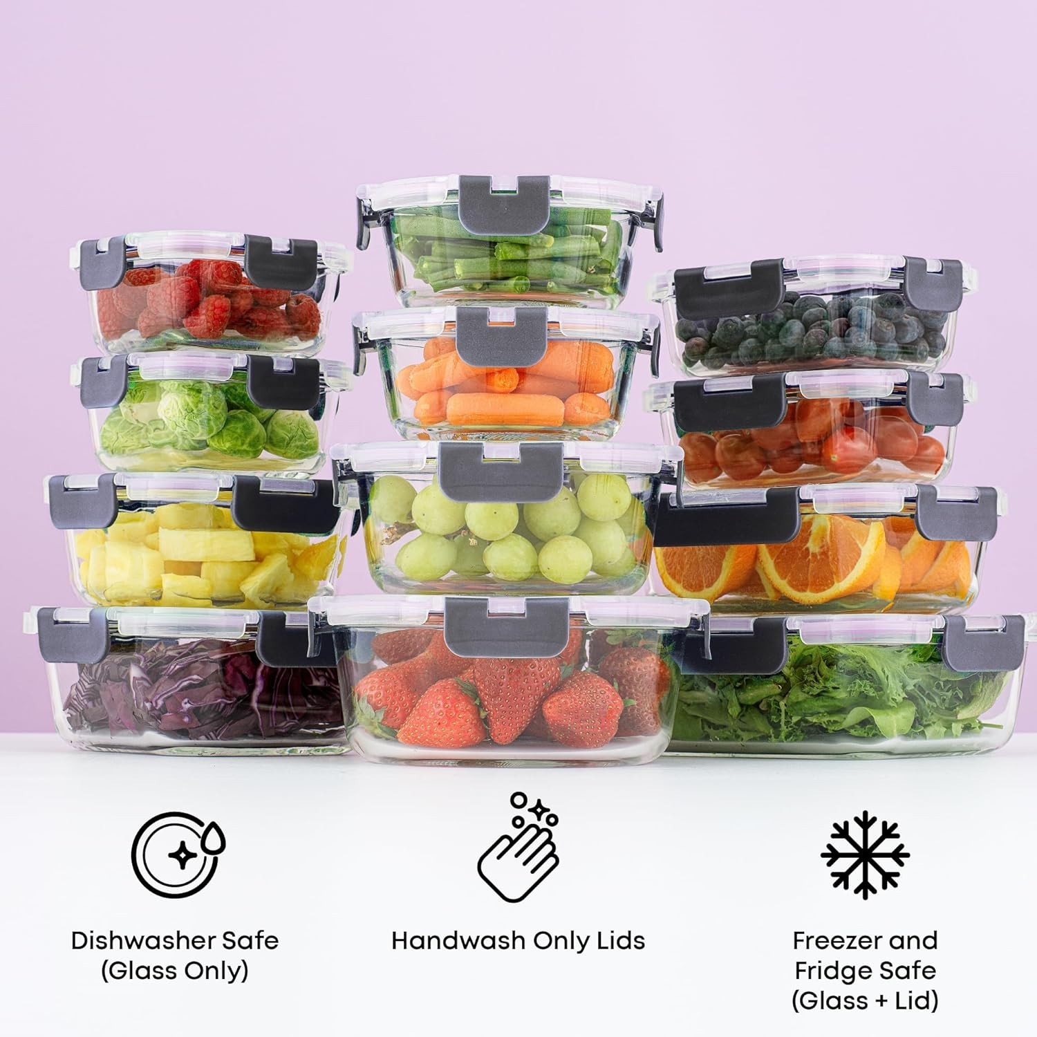 Versatile 24pc Glass Tupperware Set – Airtight & Microwave Safe Solutions