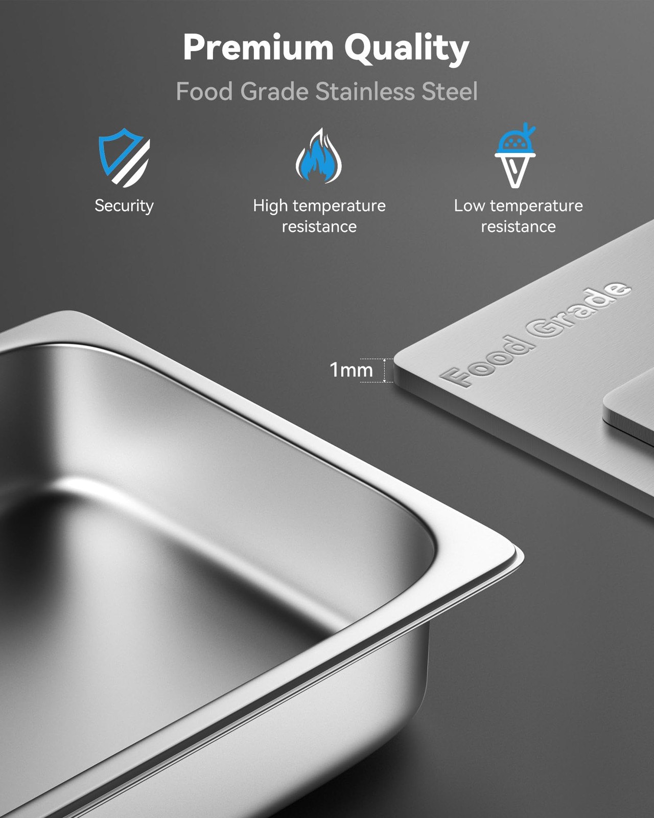 4 Pack Hotel Pans with Lids, 1/1 Full Size 4″ Deep Steam Table Pan, 19 Gauge …