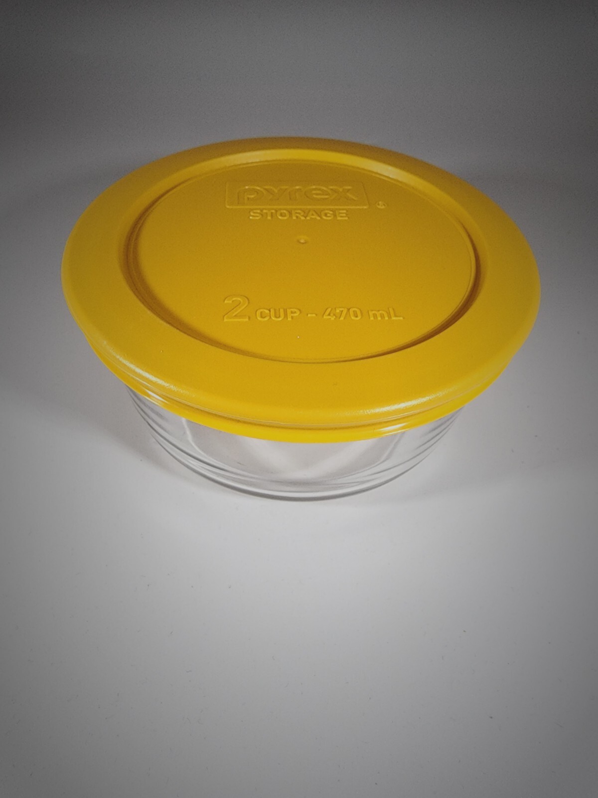 Pyrex 7200 2-Cup Glass Food Storage Bowl w/ 7200-PC 2-Cup Butter Yellow Lid