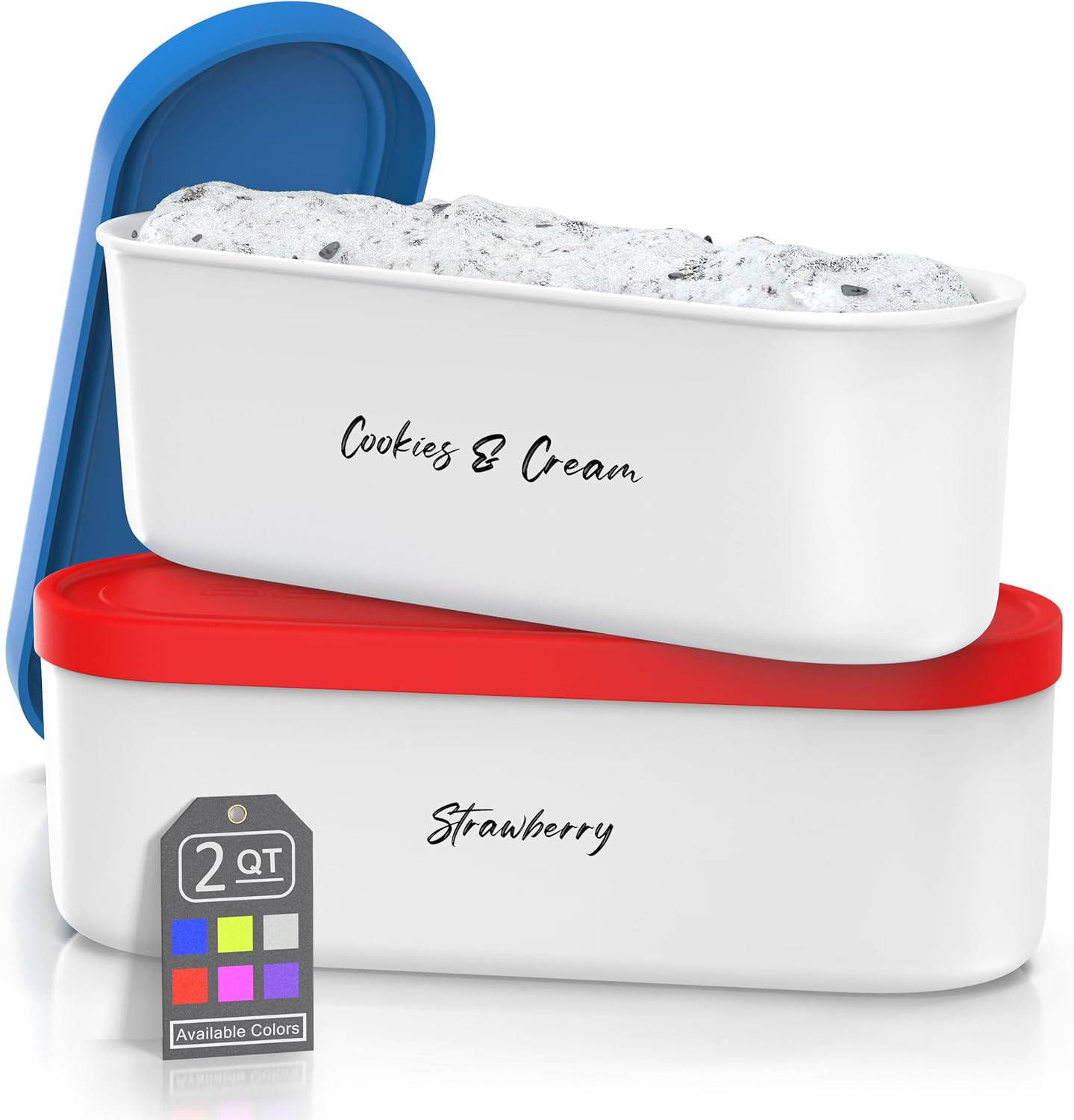 Ice Cream Containers – 2 Quart Ea. (Set of 2) – Premium Reusable Freezer Storage