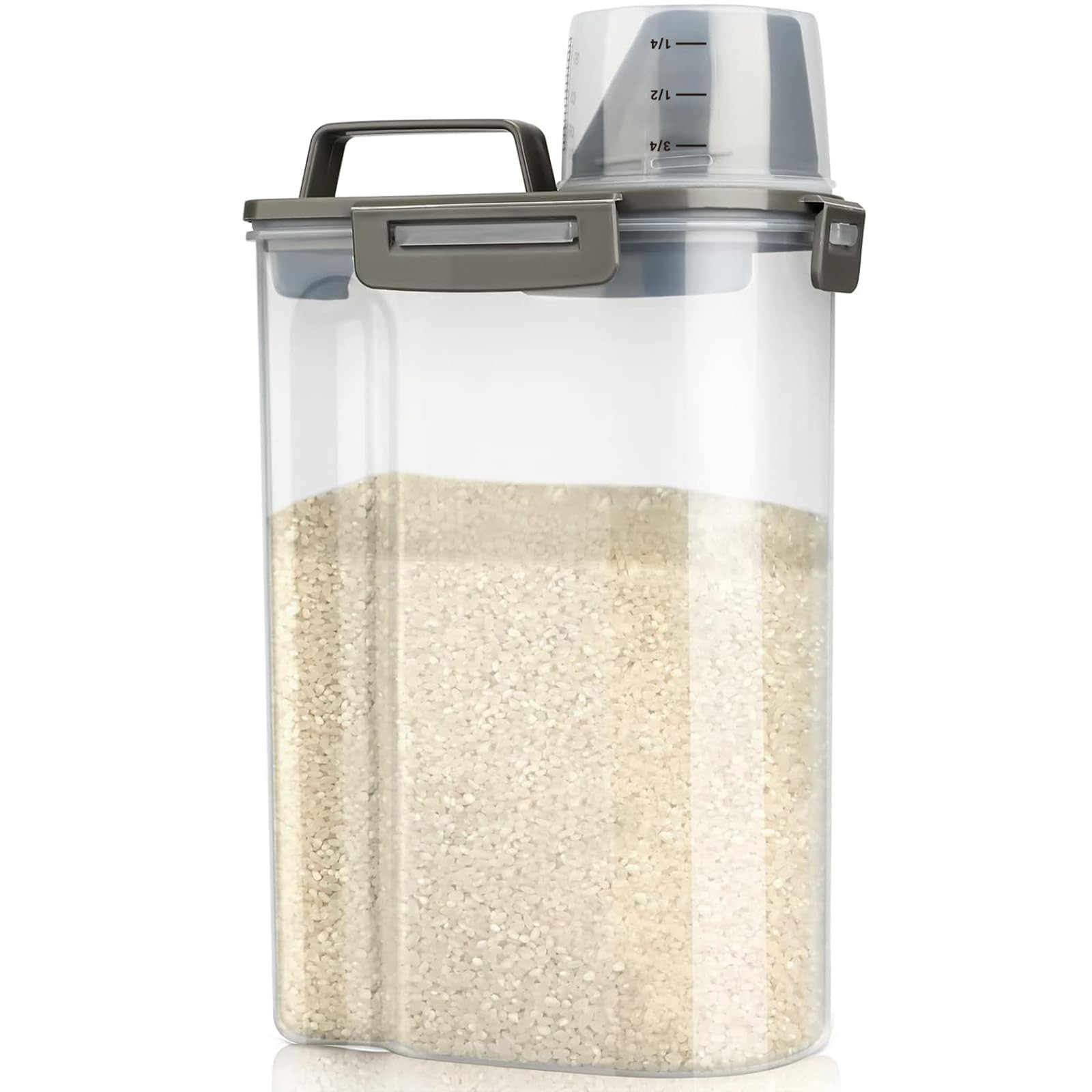 Rice Airtight Storage Container, 3 to 5Lbs Cereal Dry Food Flour Bin, Pet Dog…