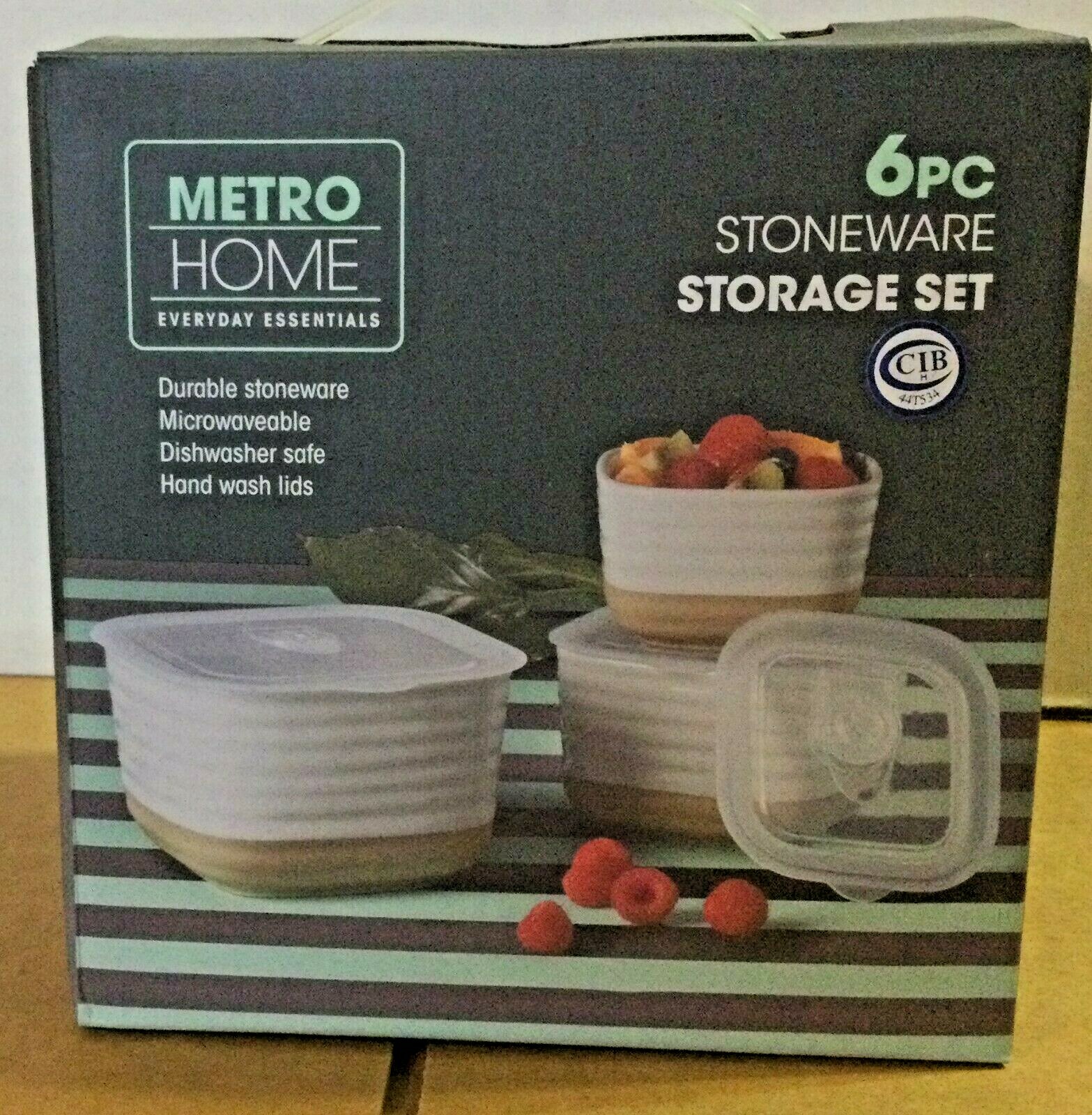 Metro Home Everyday Essentials 6 pcs Stoneware Storage Set NEW