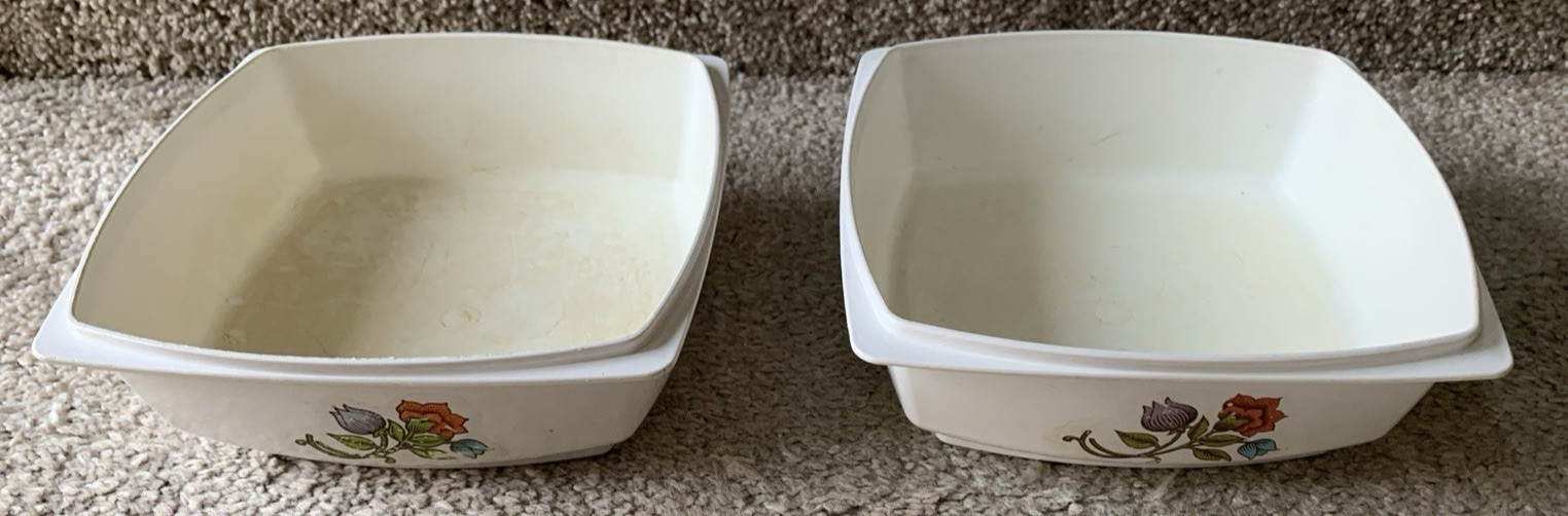 Vintage Hefty Floral Flower Leftover Food Containers Plastic 10 pc Set 6 Lids