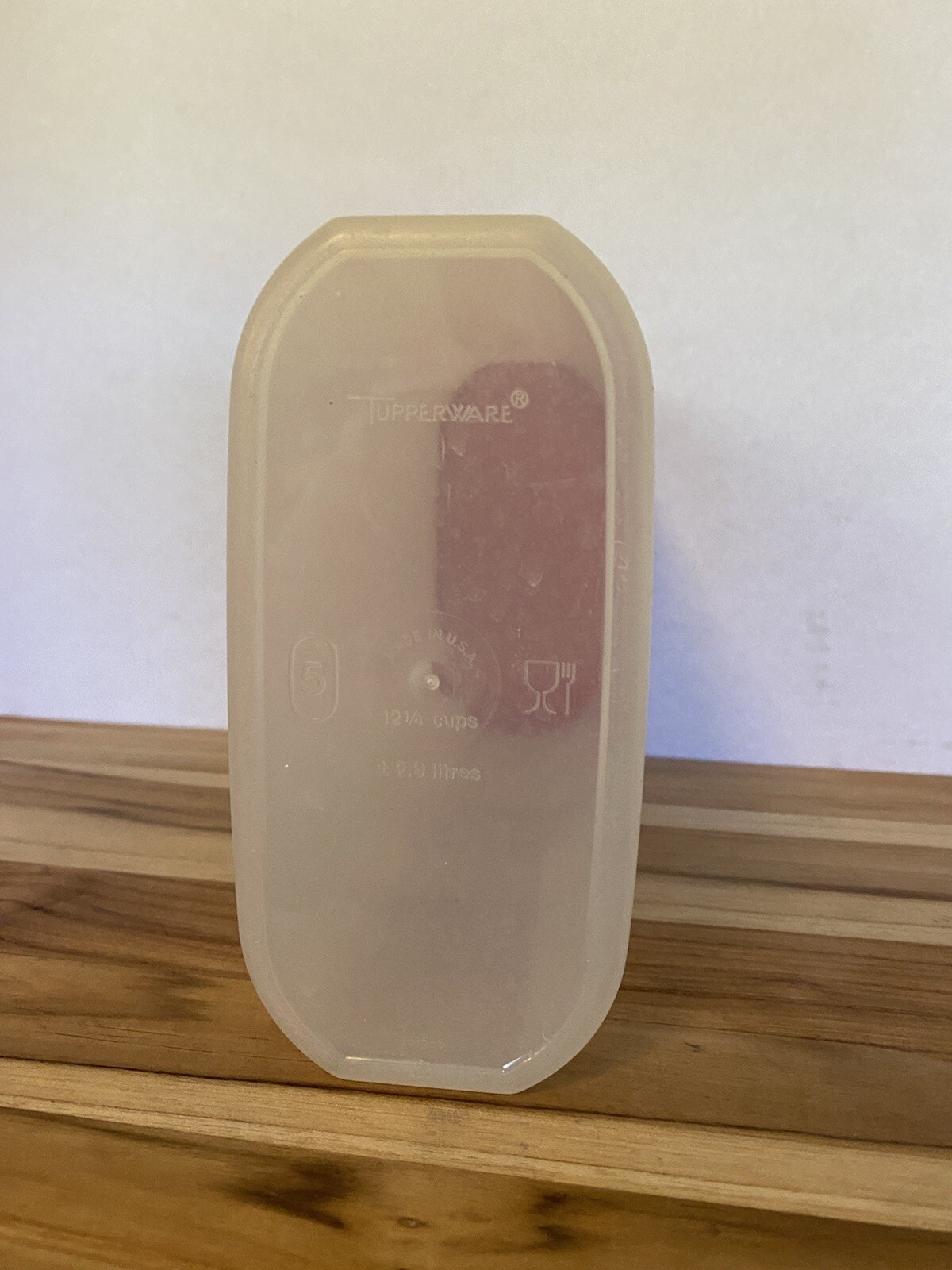 Tupperware Modular Mates Sheer Oval #5 with Red Top ~12 1/4 Cups ~ 1615/1616