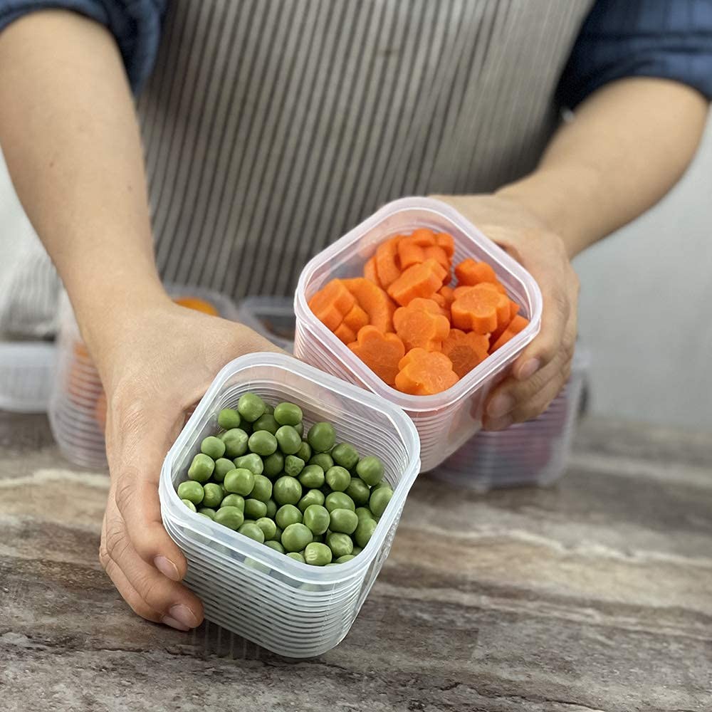 TeTeBak Food Storage Containers with Lids Airtight 6PCS Removable Clear