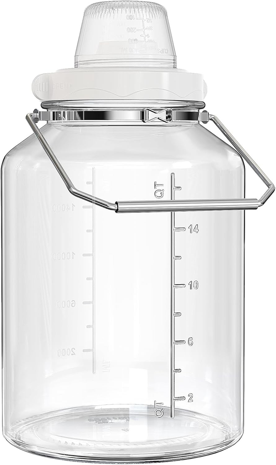 5 Gallon Air Tight Glass Storage Jars, 6.4inch Wide Mouth Canister with