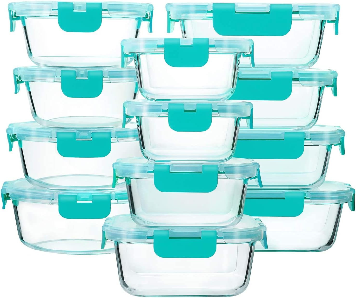 24-Piece Glass Food Storage Containers with Locking Lids,Glass Meal Prep