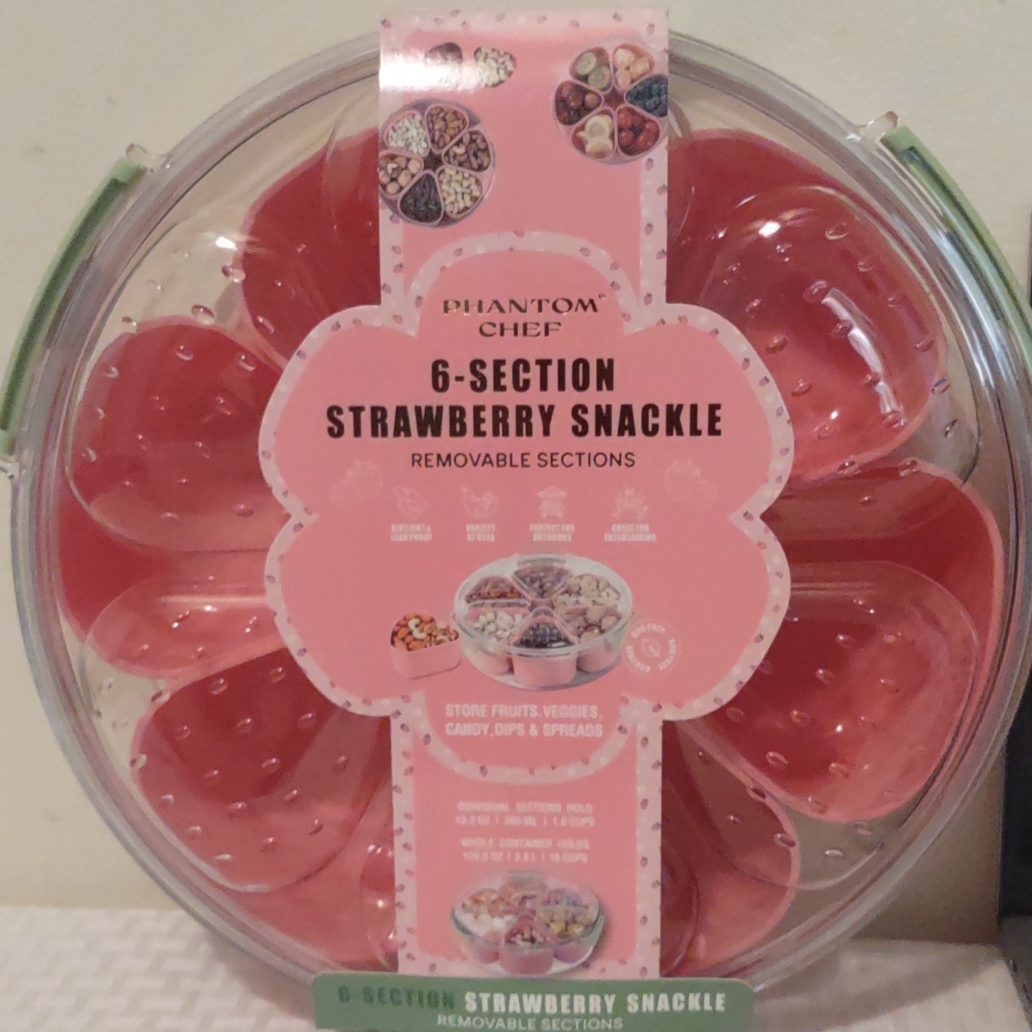 6- removable section Strawberry Snackle