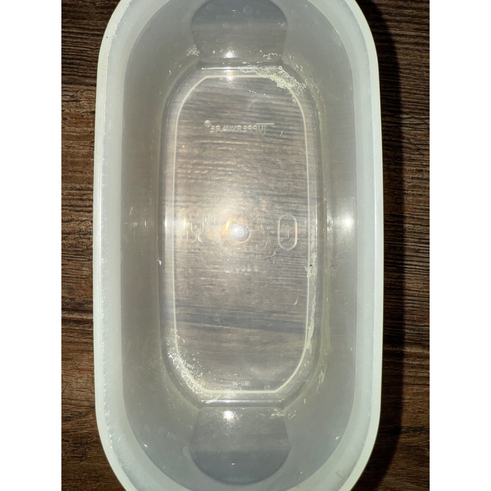 Tupperware Container Brown Lid Clear Base 2 Cup 500ml Oval Food Storage Vintage