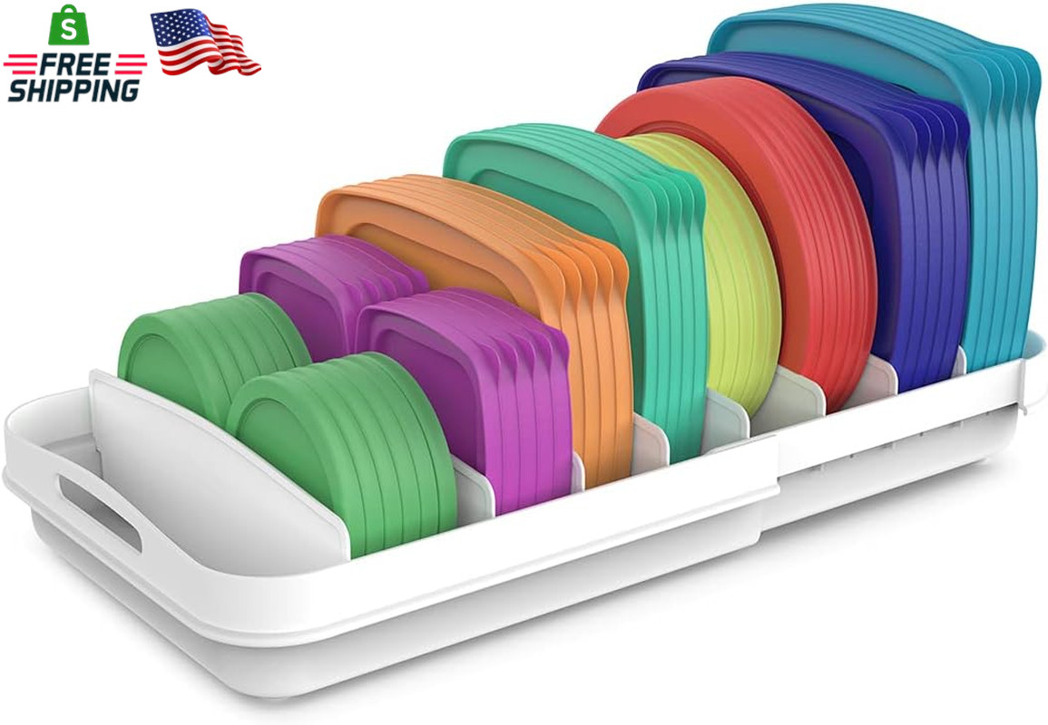 Unbranded VERO Safe Extendable Food Container Lid Organizer Adjustable Cabinet R