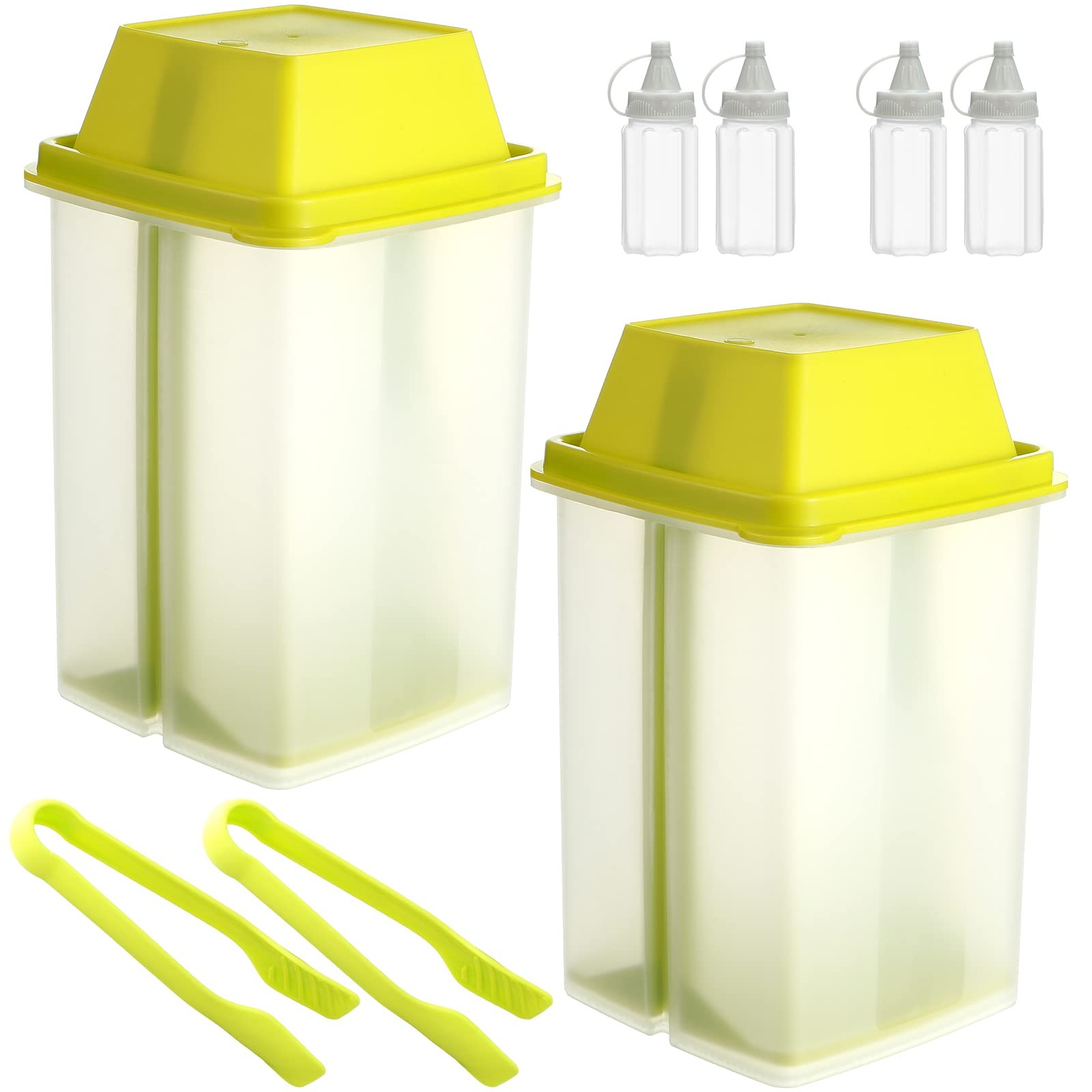 Pickle Container with Strainer 2 Pcs Jalapeno Container 40.5 oz with Tongs 4 …