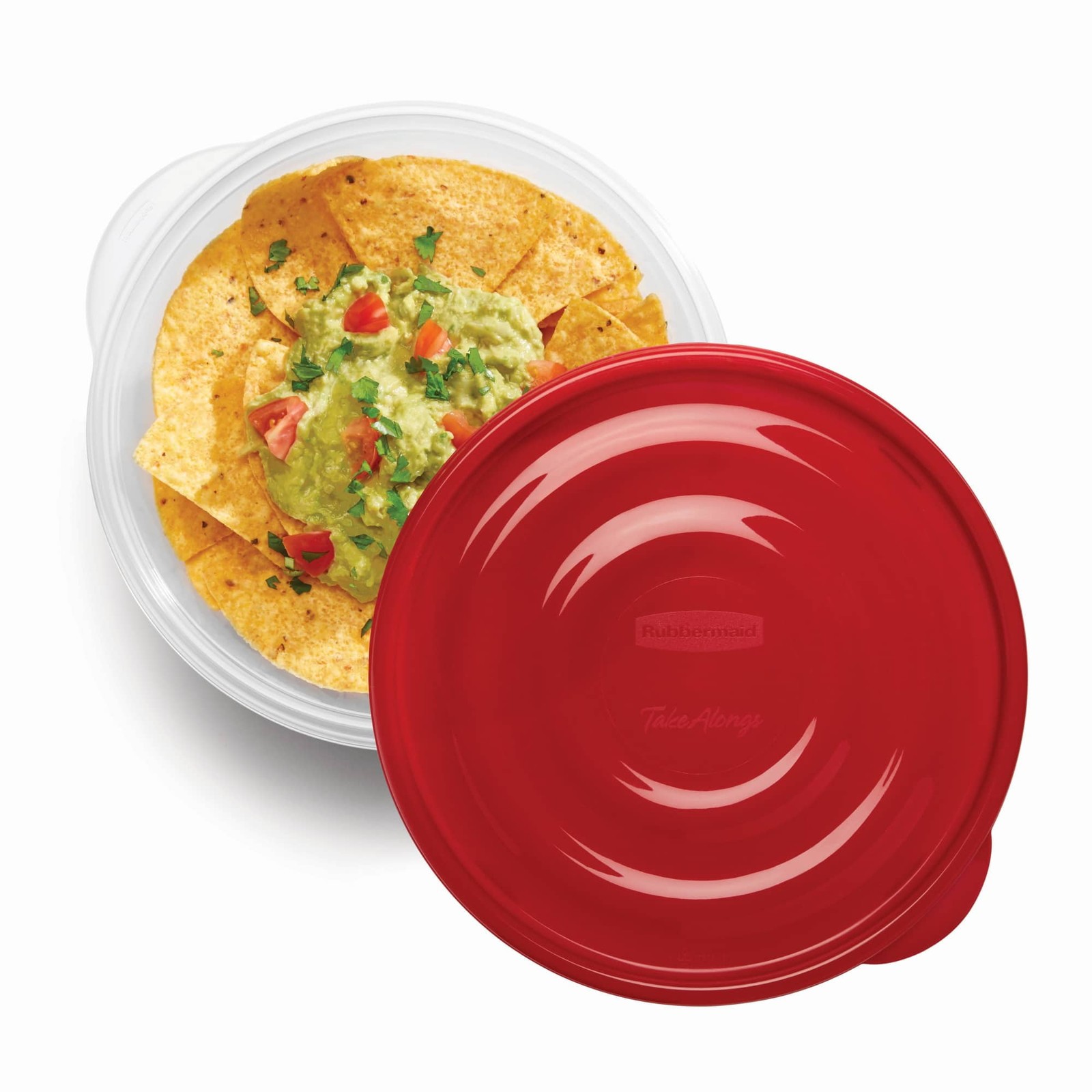 Rubbermaid TakeAlongs 6.2 Cup Serving Bowl Food Storage Containers, Set of 3,Red